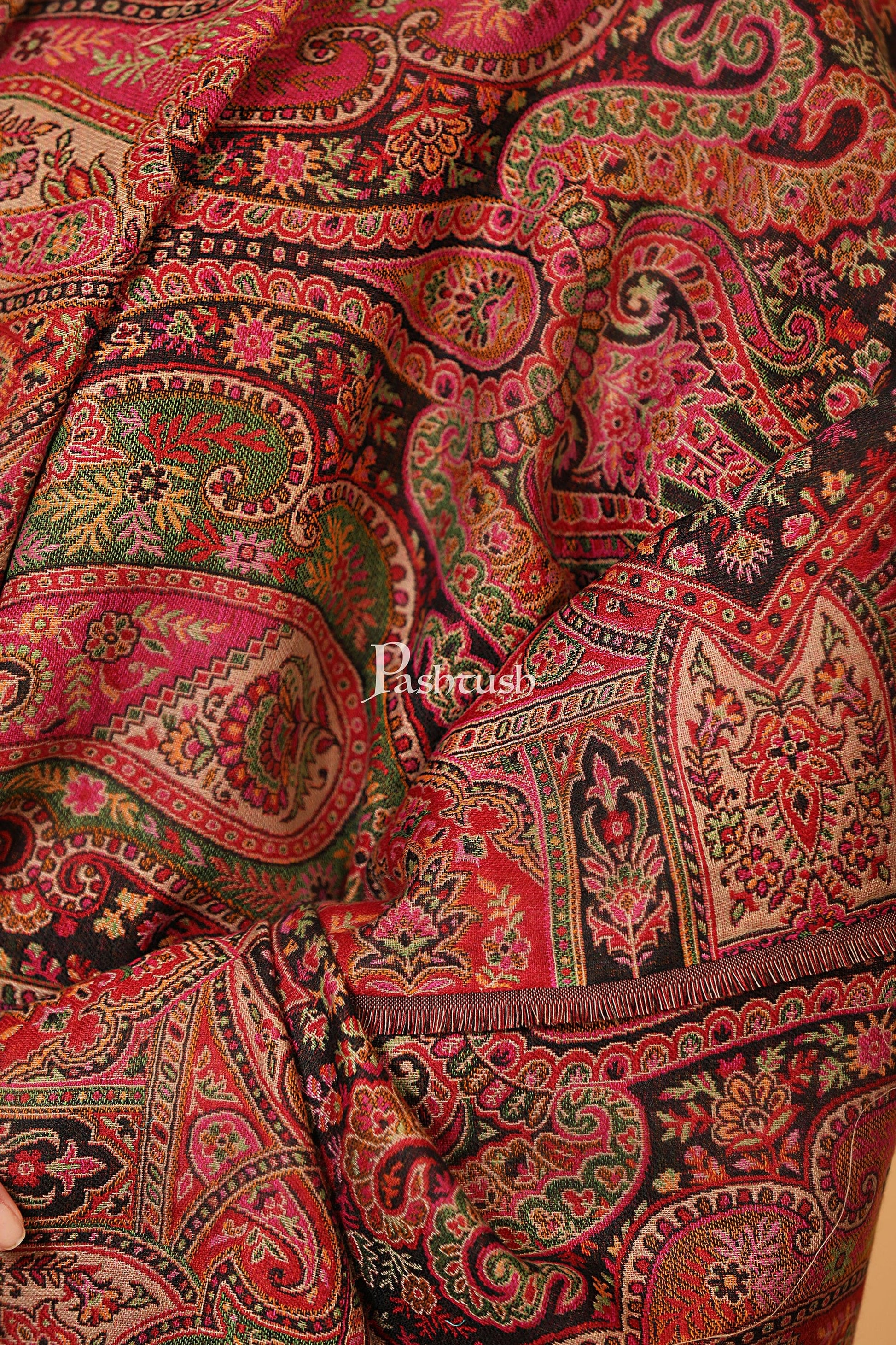 Pashtush India Womens Shawls Pashtush womens Faux Pashmina shawl, Antique Rich Garden Aesthetic design, Multicolour