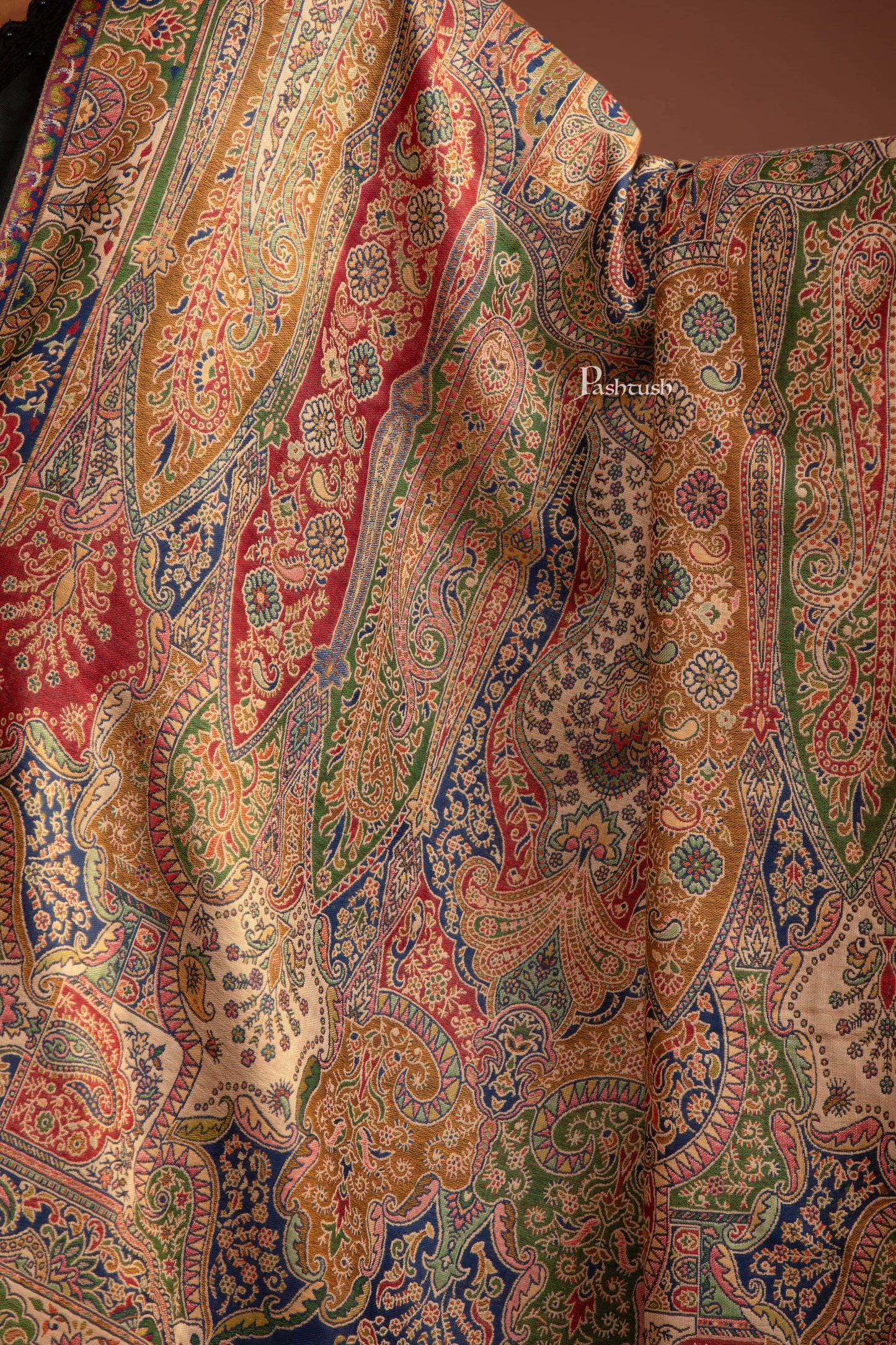 Pashtush India Womens Shawls Pashtush Womens Faux Pashmina Shawl, Ethnic Pasiley Weave' Design, Multicolour