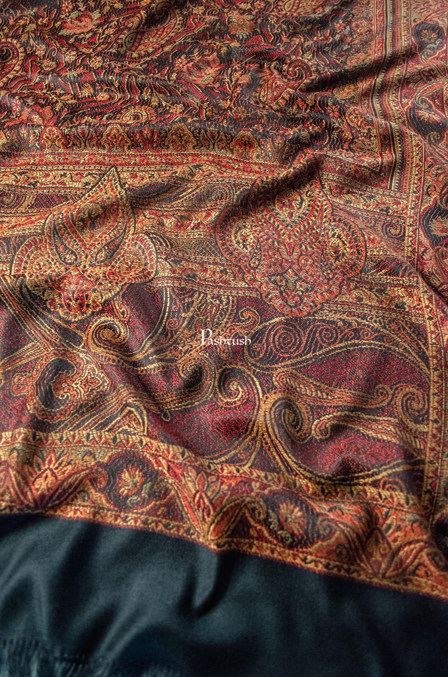 Pashtush India Womens Stoles and Scarves Scarf Pashtush Womens Faux Pashmina Stole, Design, Black