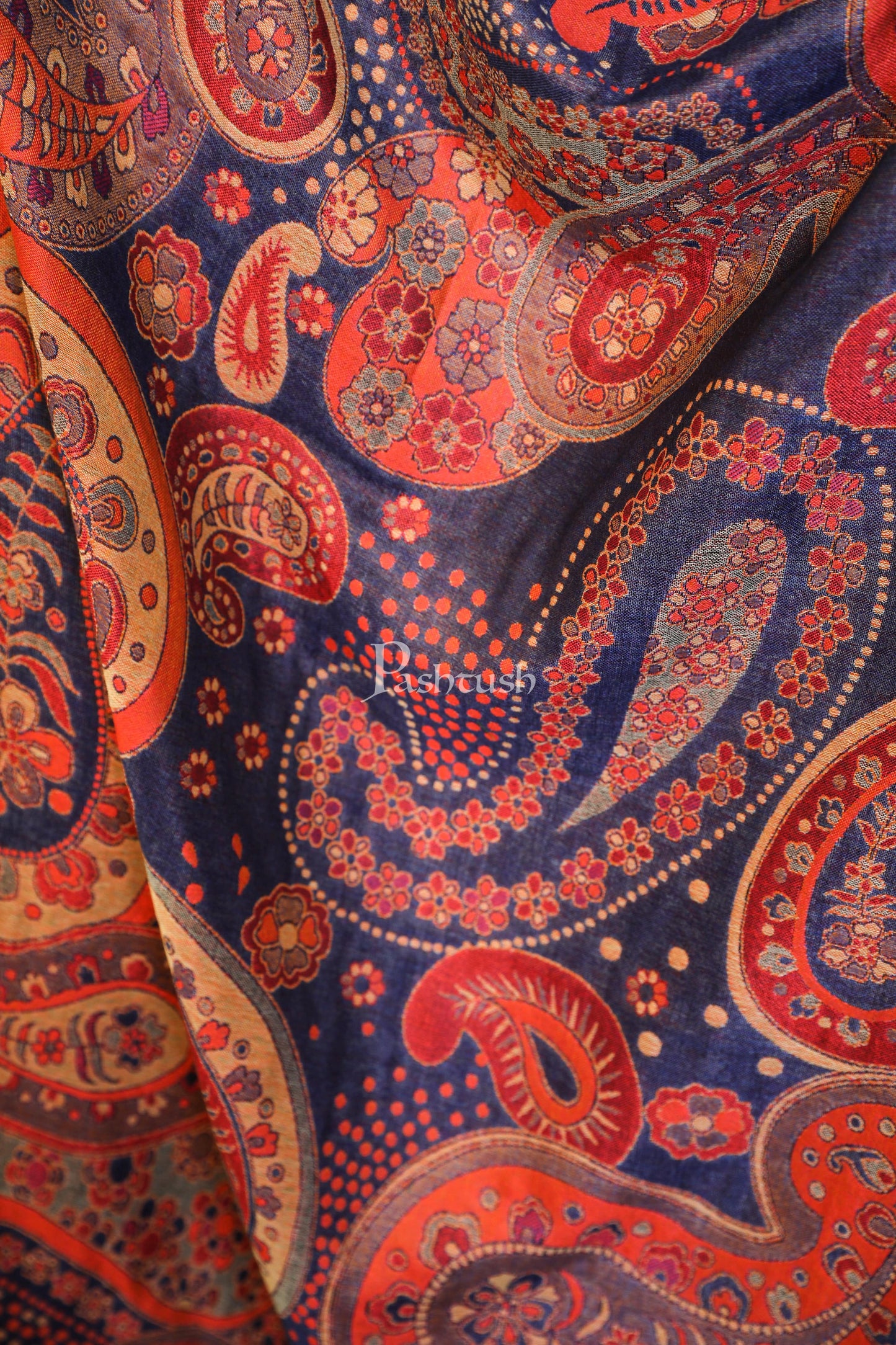 Pashtush India Womens Stoles and Scarves Scarf Pashtush womens Faux Pashmina stole, paisley weave design, Multicolour