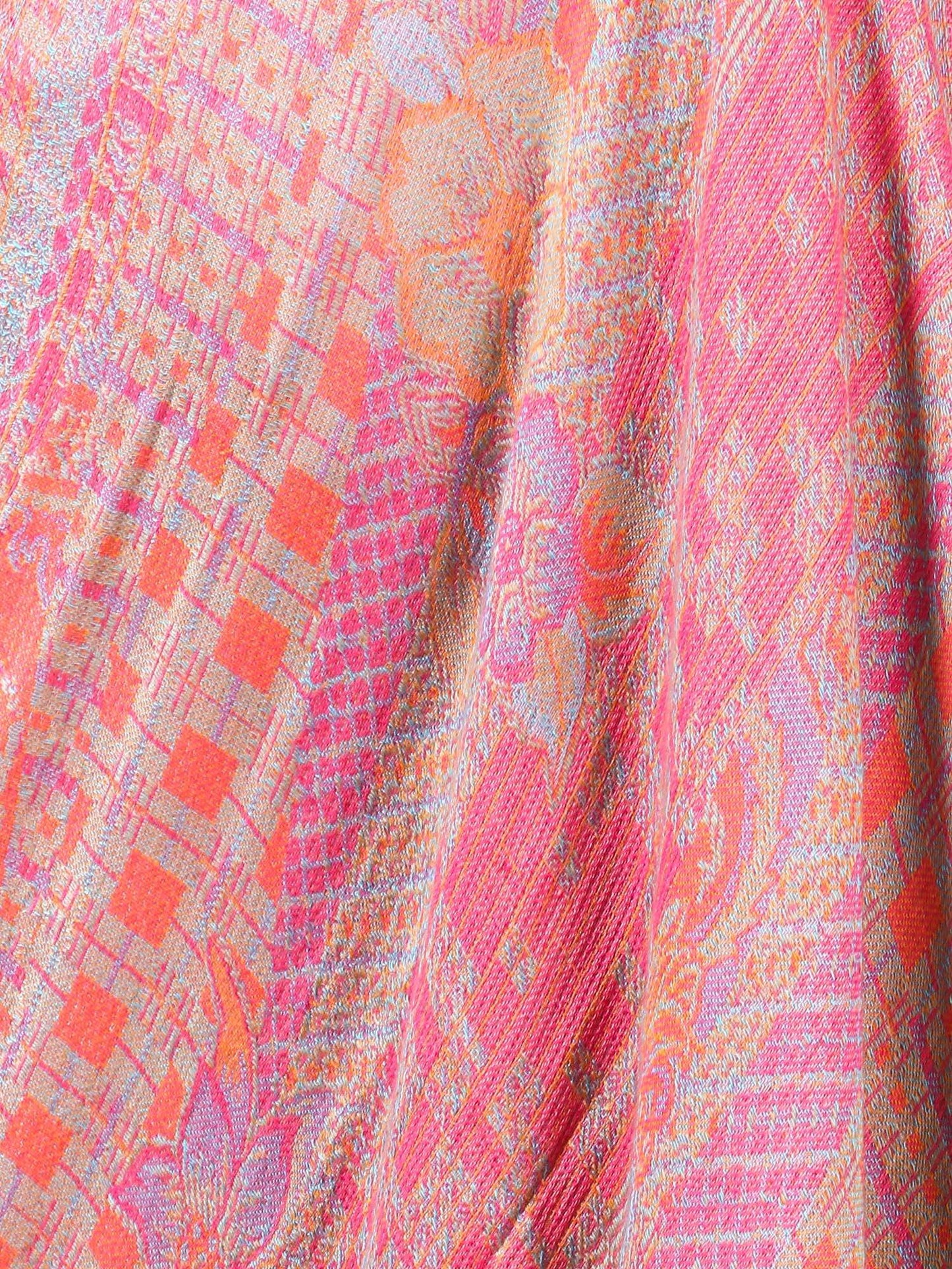 Pashtush Womens Fine Bamboo Jacquard Scarf, Reversible, Multicoloured - Baby Pink