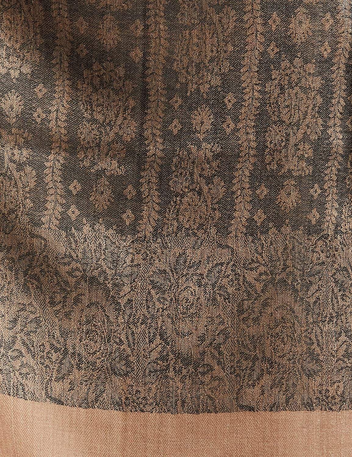 Pashtush India 100x200 Pashtush Womens Fine Wool Shawl, Black And Beige