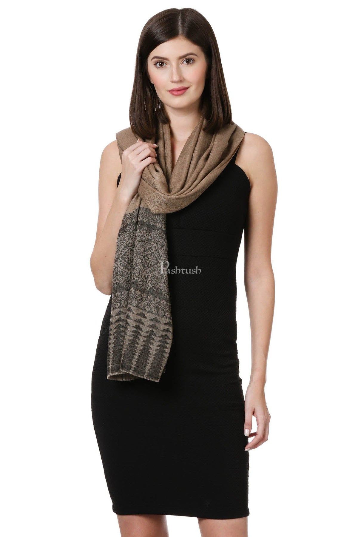 Pashtush India Womens Shawls Pashtush Womens Fine Wool Shawl, Brunette