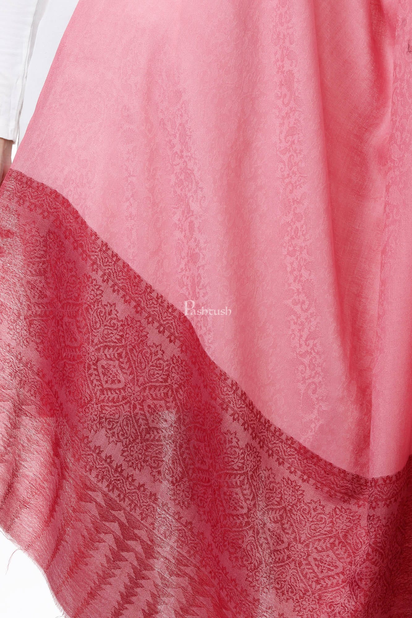 Pashtush India Womens Shawls Pashtush Womens Fine Wool Shawl, Flamingo Romance