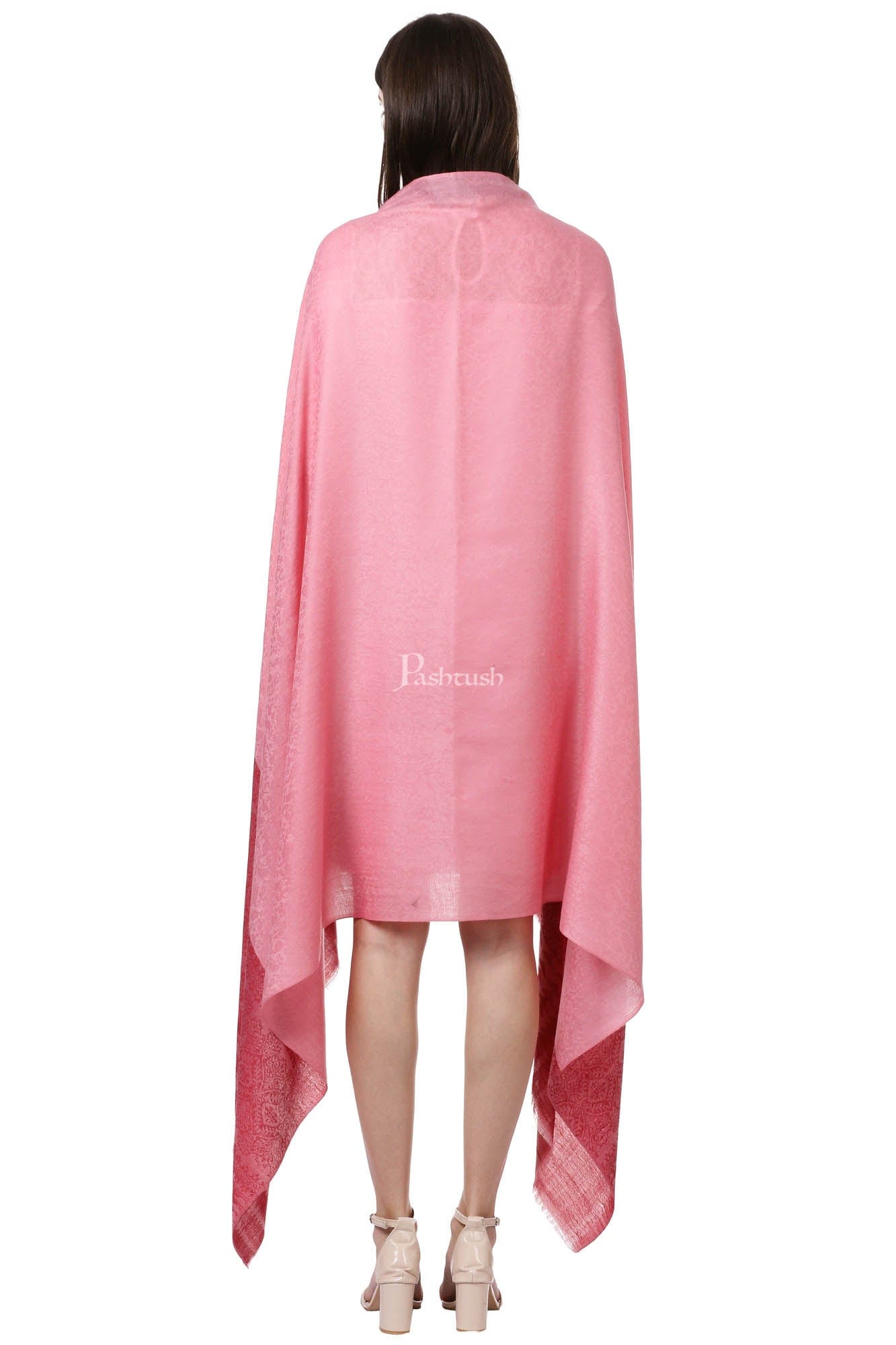 Pashtush India Womens Shawls Pashtush Womens Fine Wool Shawl, Flamingo Romance