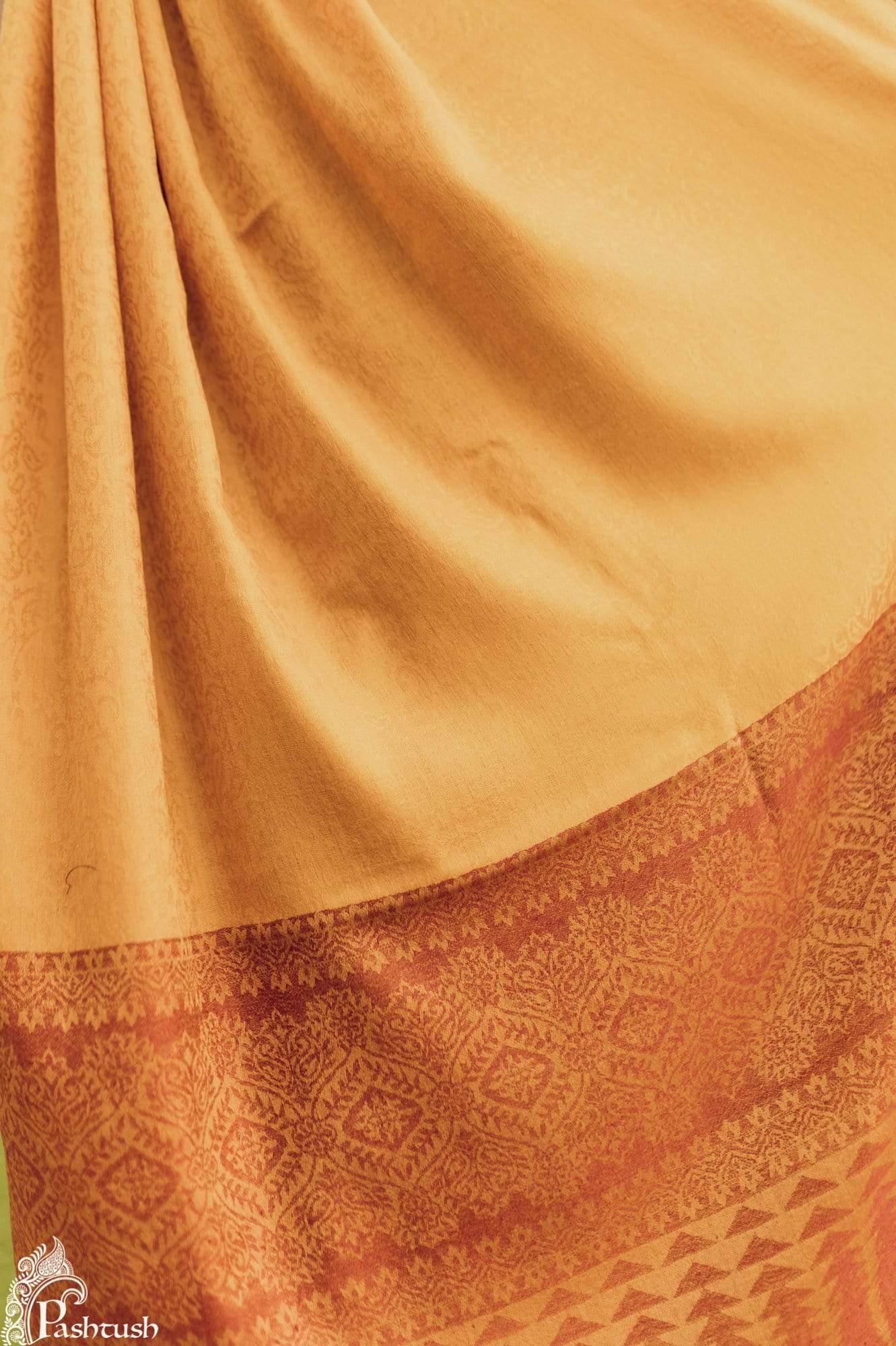 Pashtush Shawl Store Shawl Pashtush Womens Fine Wool Shawl, Ultra Soft Mustard