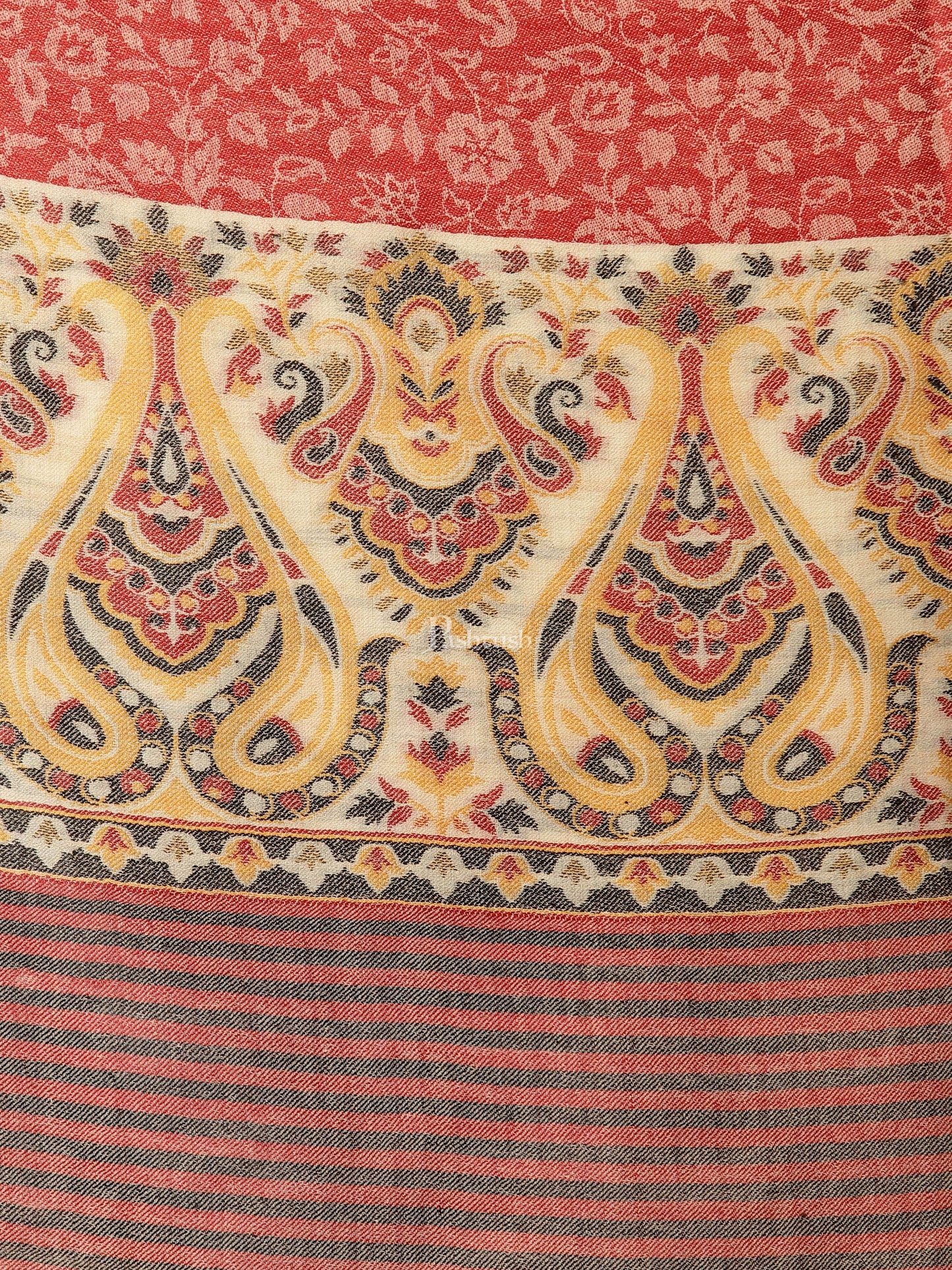 Pashtush India Womens Shawls Pashtush Womens Fine Wool Shawl, With Ethnic Palla Weave