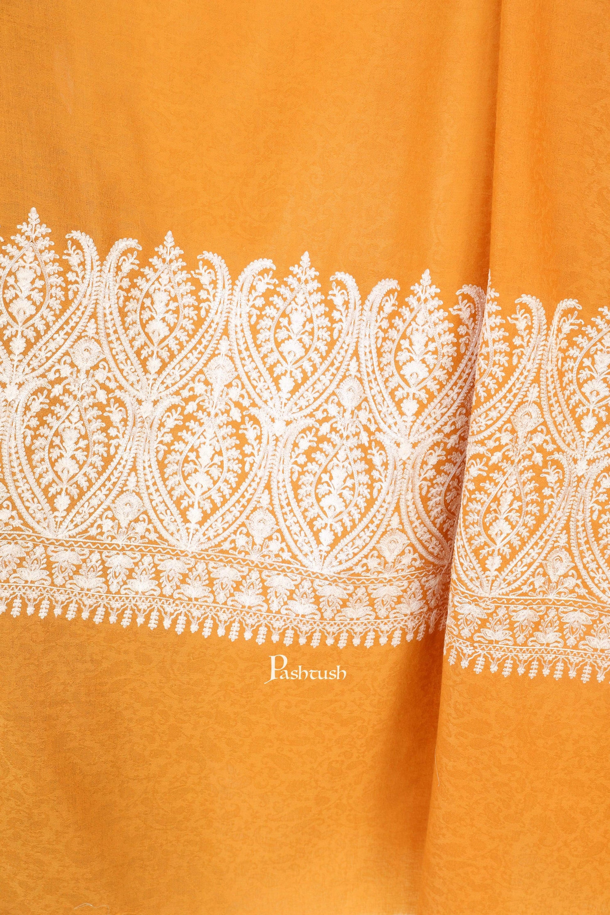 Pashtush India 114x228 Pashtush Womens Fine Wool Shawl, With Tone on Tone Nalki Embroidery, Soft and Warm