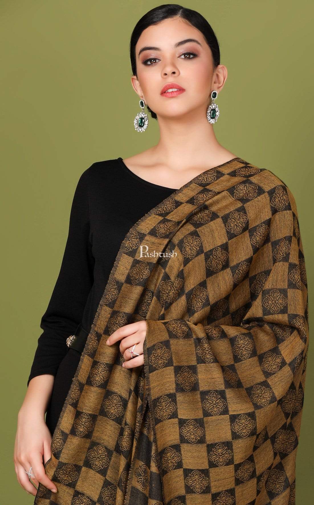 Pashtush Store Stole Pashtush Womens Fine Wool, Soft and Warm, Checkered stole