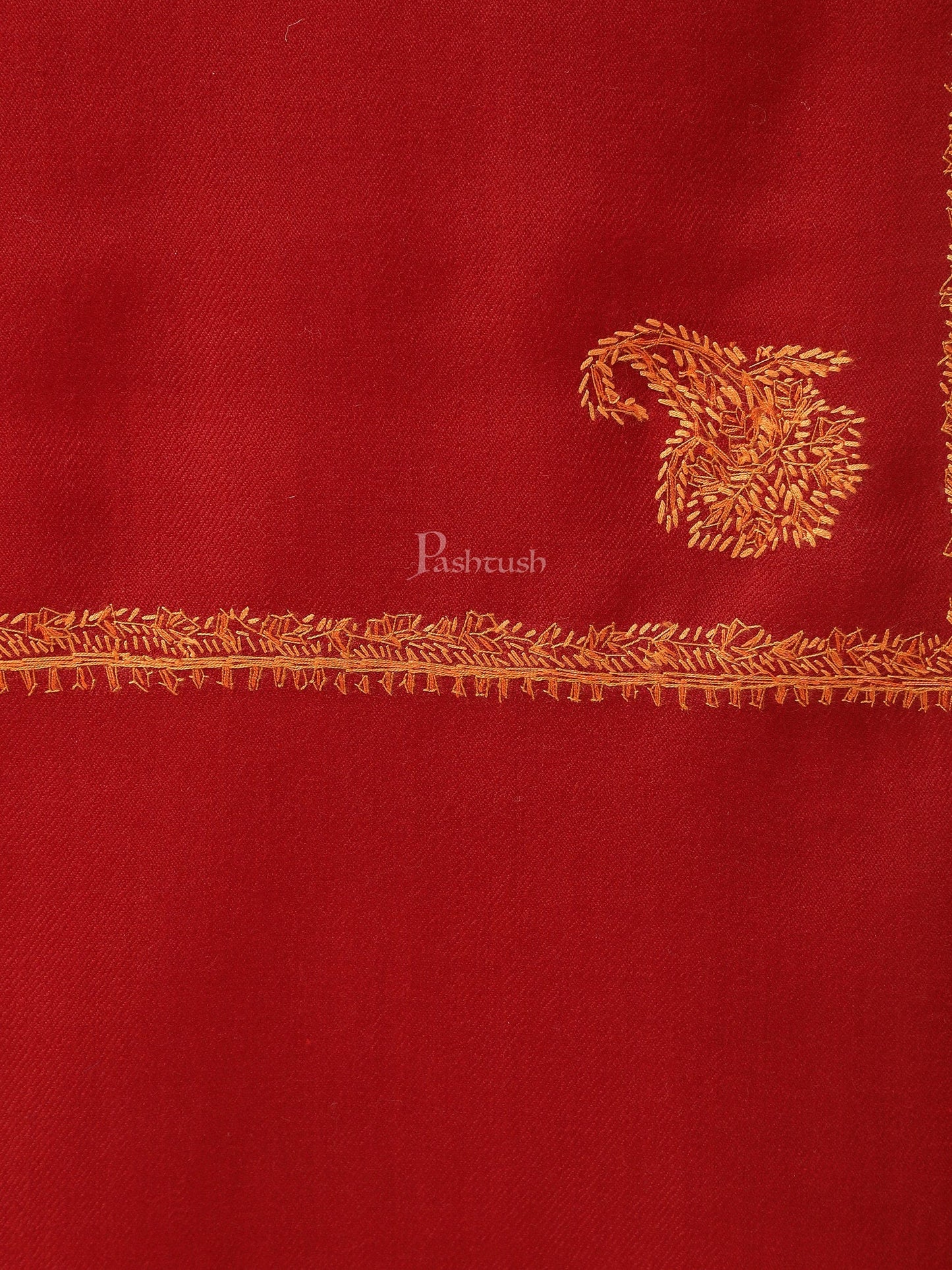 Pashtush India Womens Stoles and Scarves Scarf Pashtush womens Fine Wool Stole, kingri design, Maroon