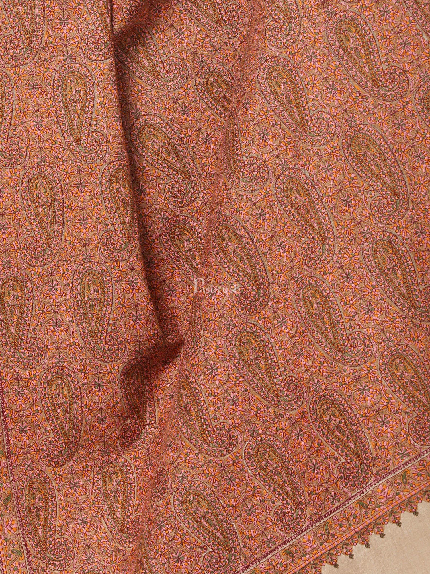 Pashtush India Womens Shawls Pashtush Womens Fineembroidery Shawl With Silk Thread Embroidery