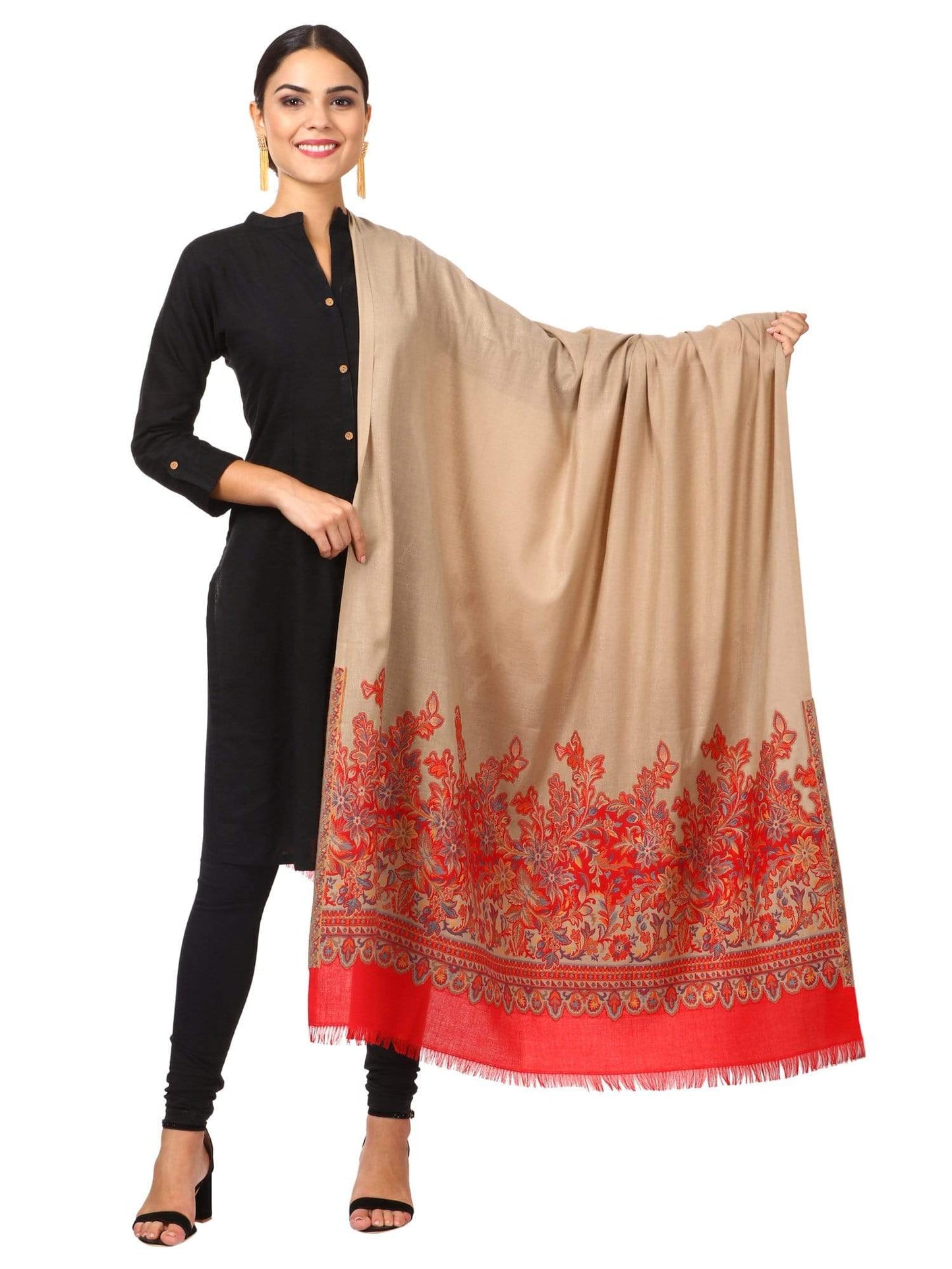 Pashtush Shawl Store Shawl Pashtush womens Floral Jacquard Shawl, Faux Pashmina floral