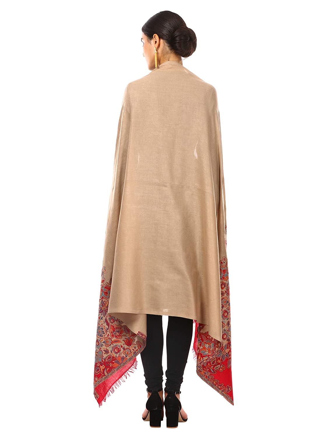Pashtush Womens Floral Jacquard Shawl, Faux Pashmina Floral