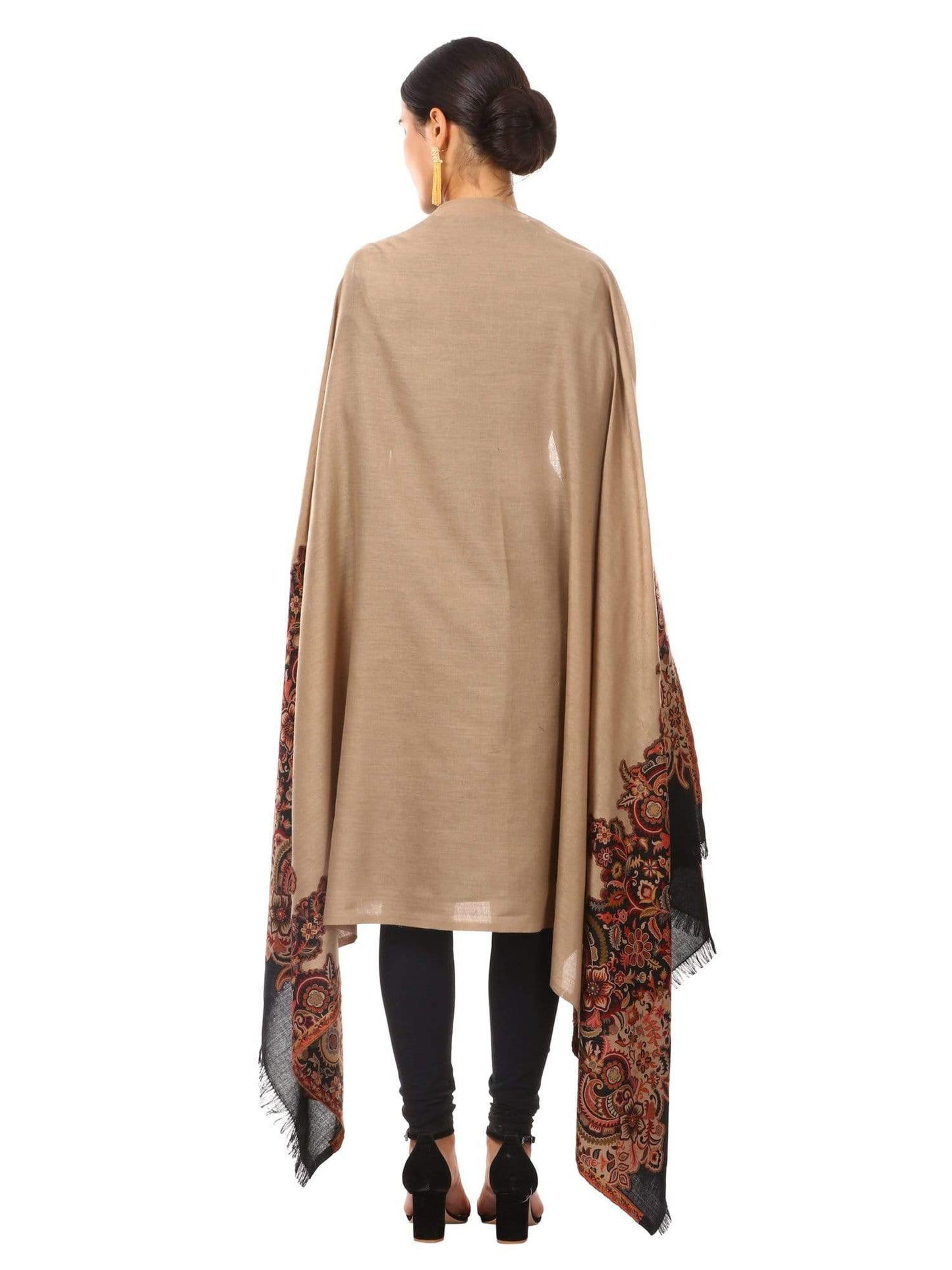 Pashtush India 100x200 Pashtush Womens Floral Jacquard Twin Coloured Shawl