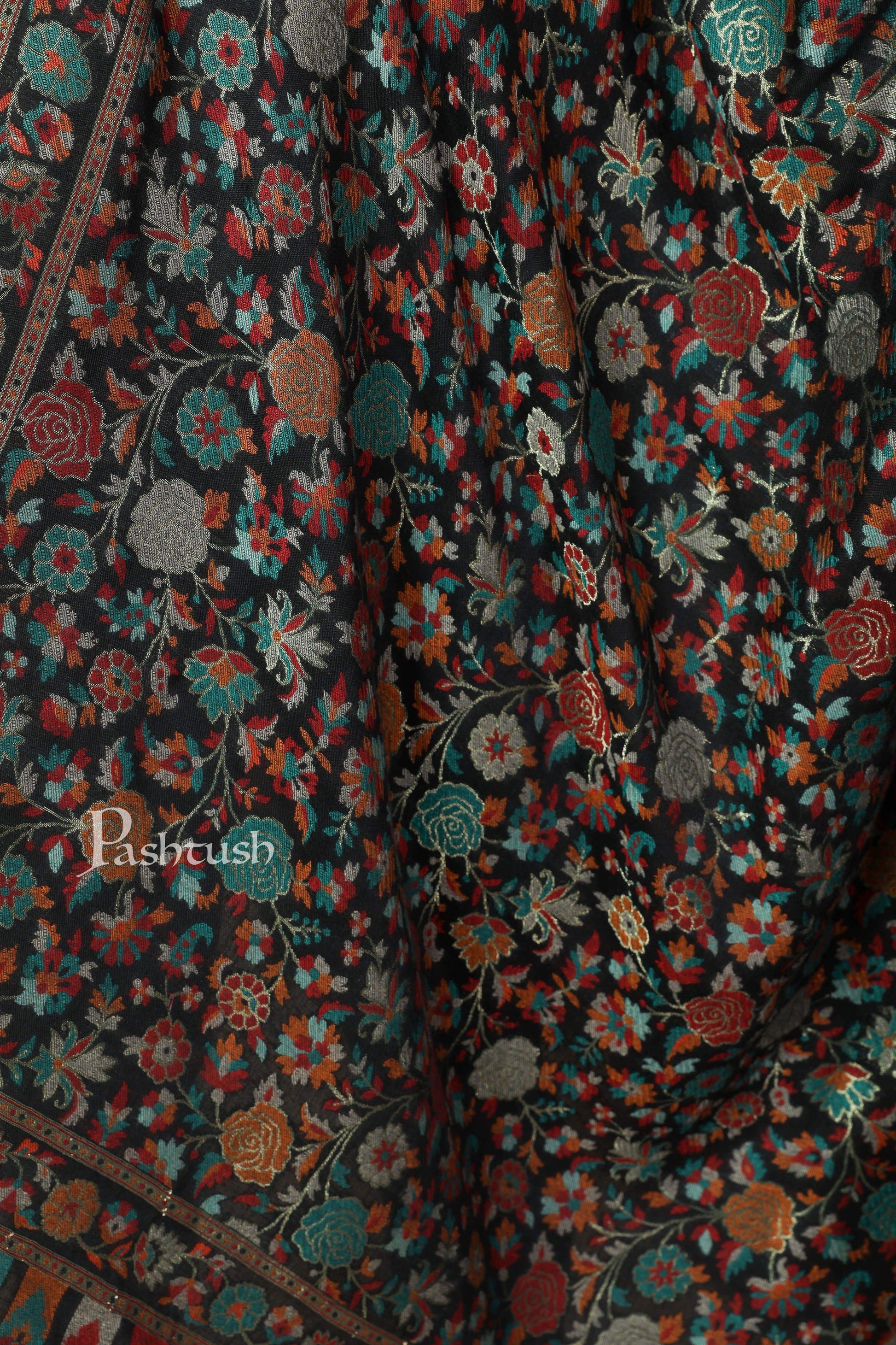 Pashtush Store Shawl Pashtush Womens Gulaabdar Kaani Shawl, Woollen, Faux Pashmina Shawl