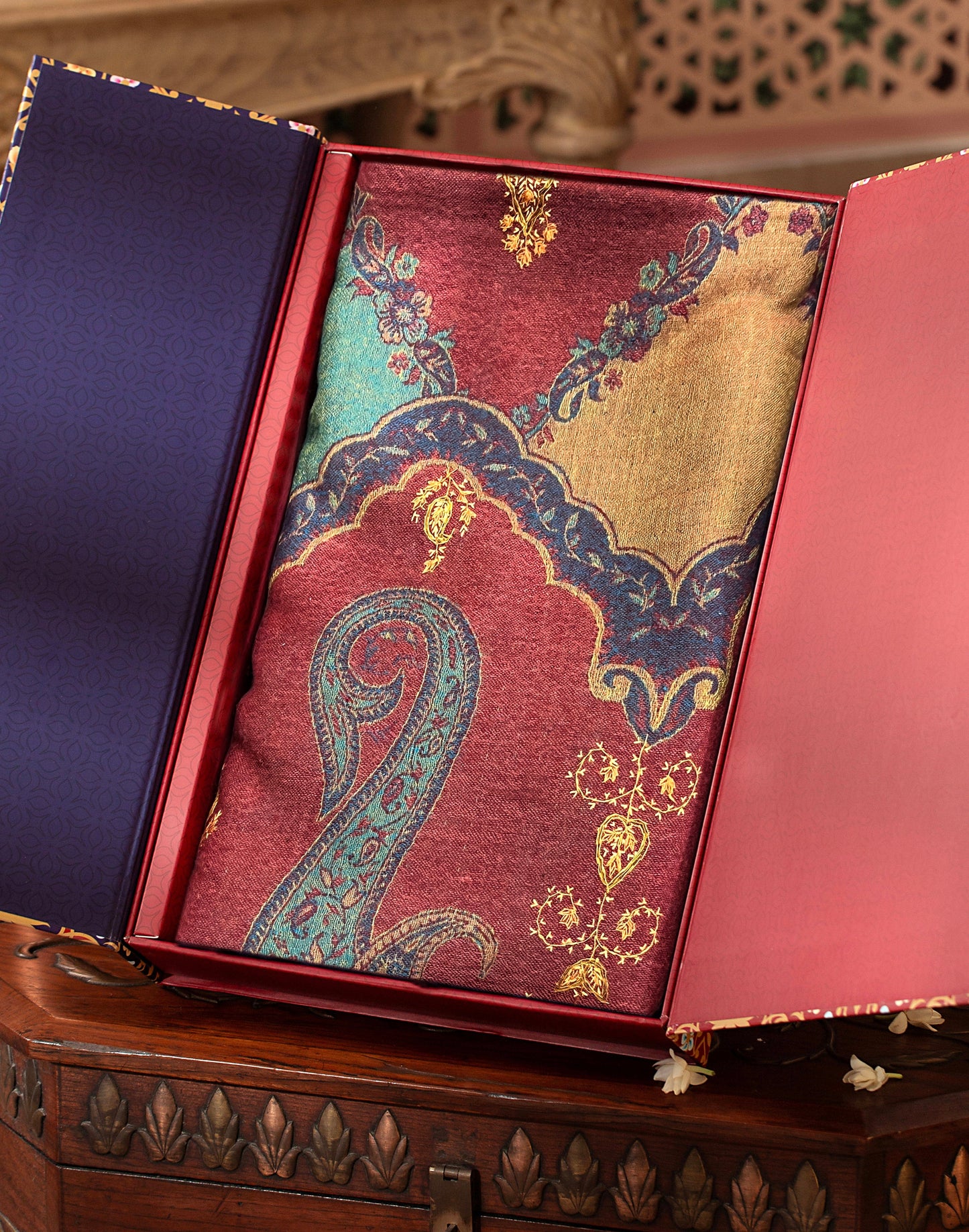 Pashtush India Gift Pack Pashtush Womens Hand Embroidered Shawl, Soft Wool, Multicoloured