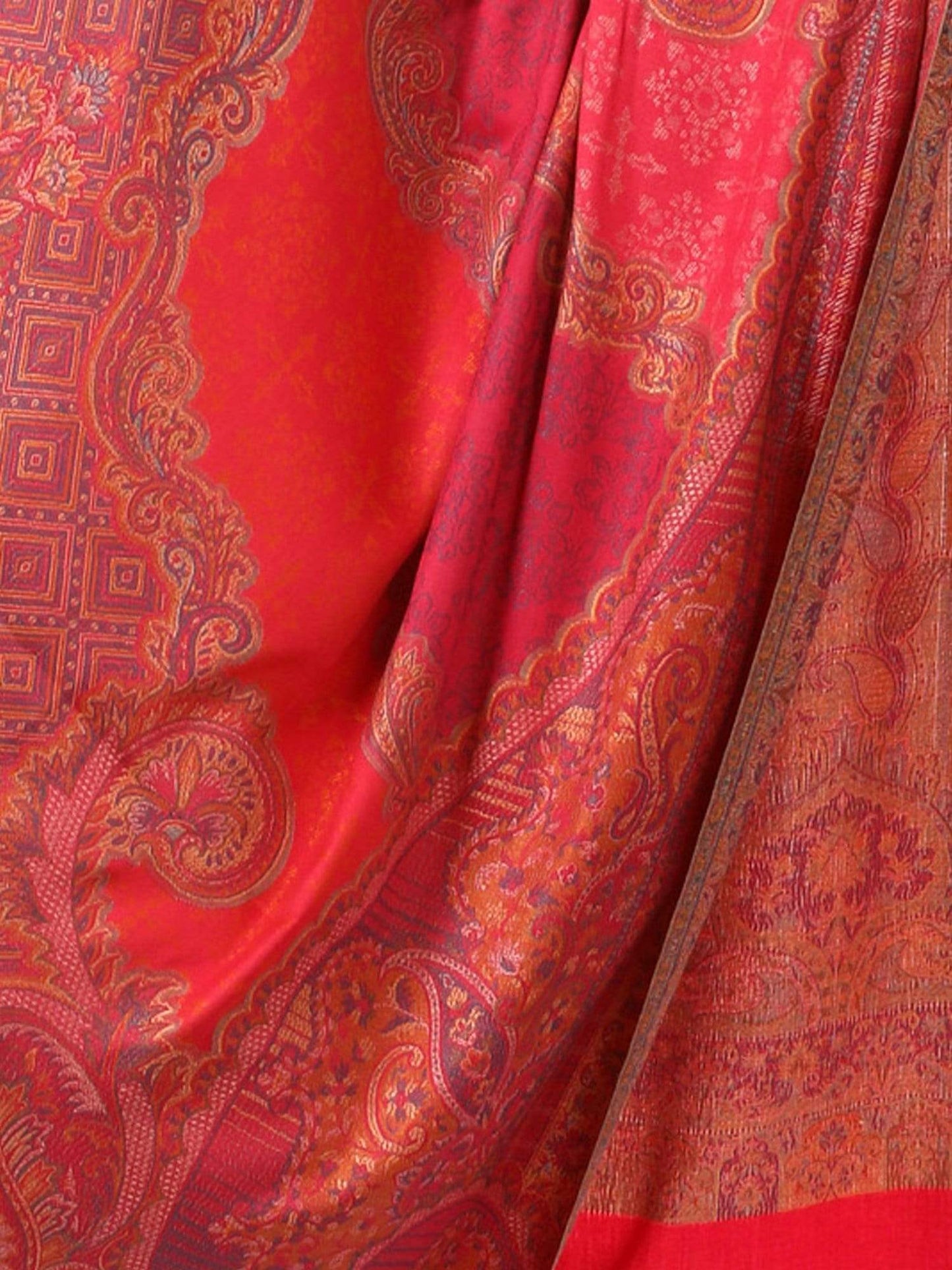 Pashtush Shawl Store Shawl Pashtush womens Jamawar Shawl, Soft Faux Pashmina - Pink