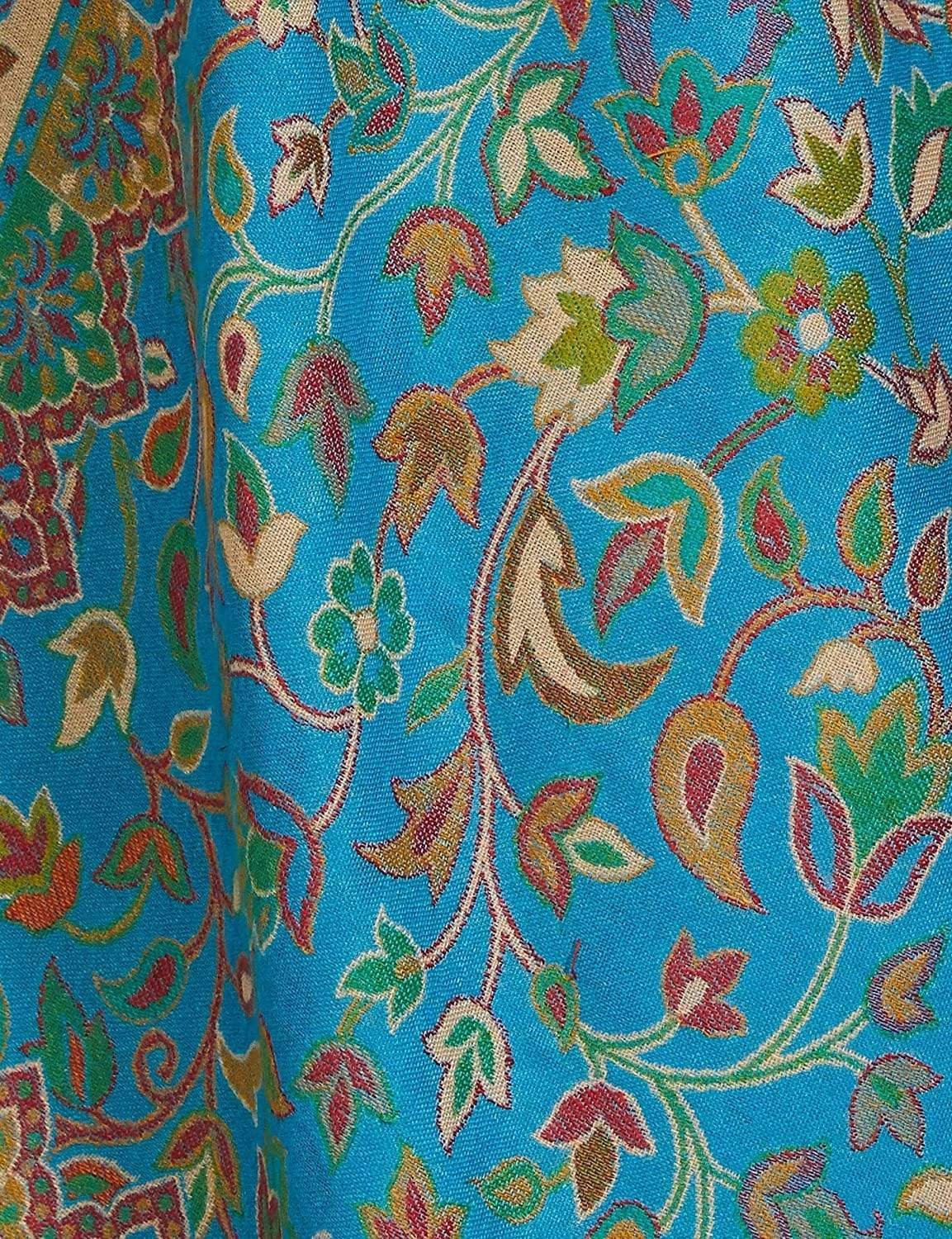 Pashtush India 100x200 Pashtush Womens Kaani Shawl, Faux Pashmina, Soft and Warm, paradise blue