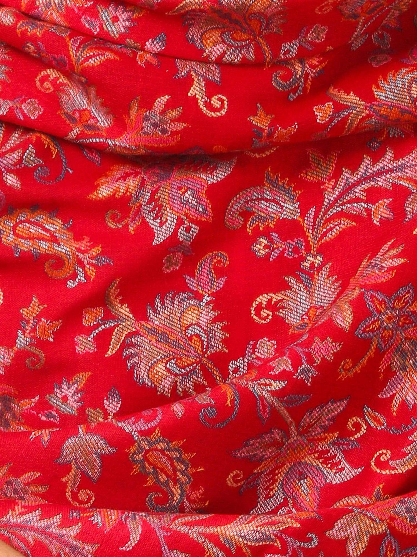 Pashtush Store Shawl Pashtush Womens Kaani Shawl, Faux Pashmina, Soft and Warm (Scarlet Red)