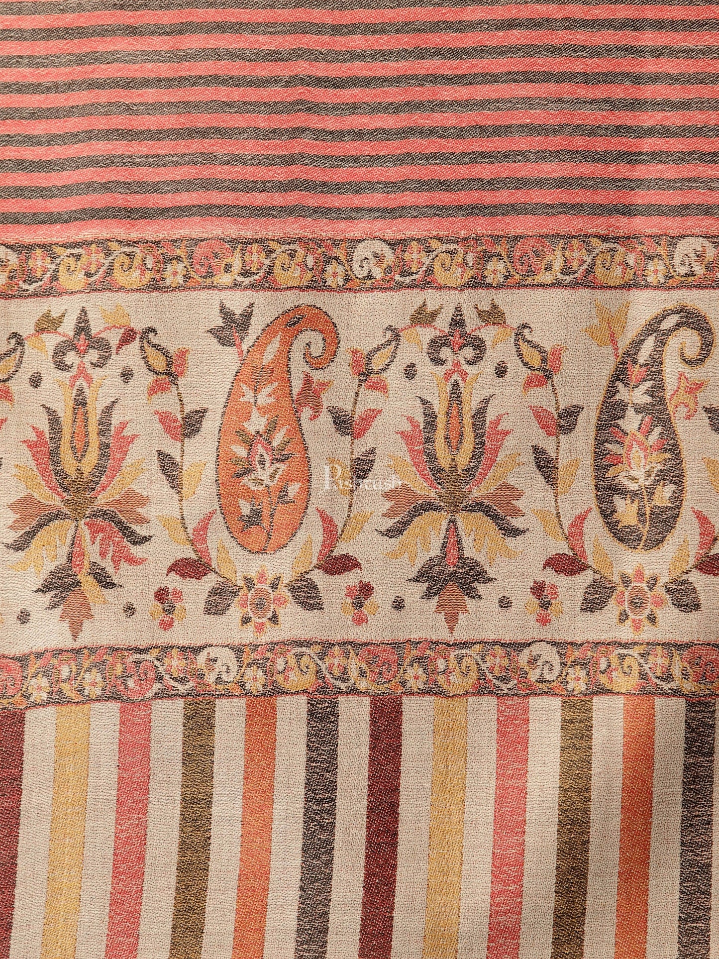 Pashtush India Womens Shawls Pashtush Womens Kalamkari Outline Embroidery Shawl, Multicoloured