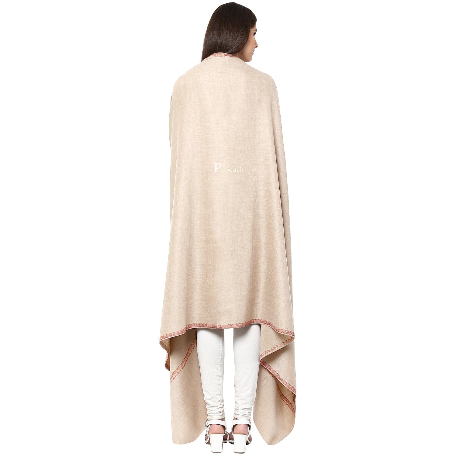 Pashtush India Womens Shawls Pashtush Womens Kashmiri Hand Embroidery Shawl, Woollen, Kingri