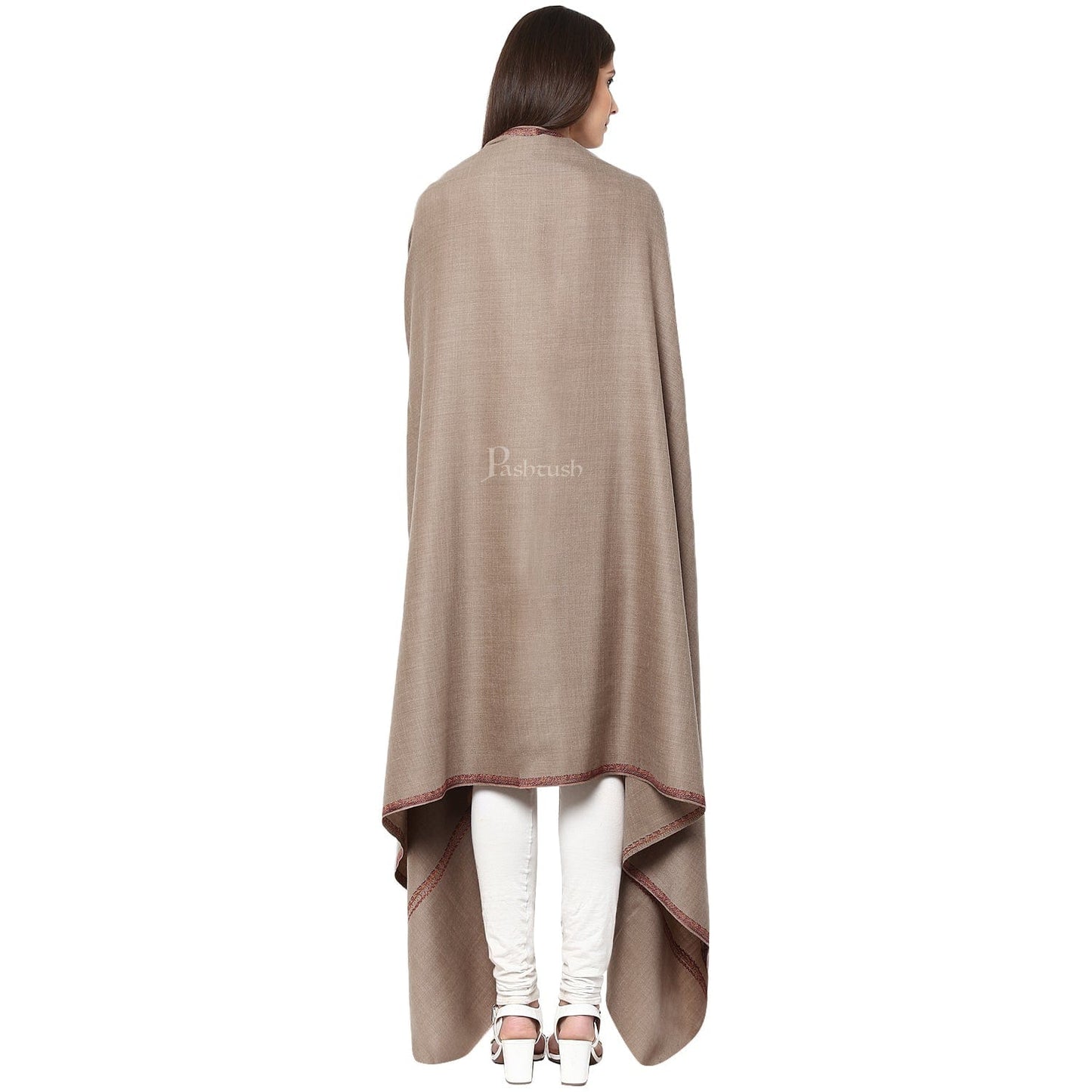 Pashtush India Womens Shawls Pashtush Womens Kashmiri Hand Embroidery Shawl, Woollen, Kingri