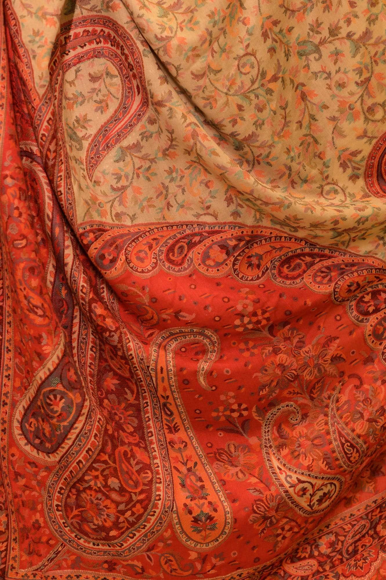 Pashtush Store Shawl Pashtush Womens Kashmiri Shawl,"Rich Garden Aesthic" Design, Inspired by Vintage Jamawar Shawls, Faux Pashmina Shawls, Soft and Warm