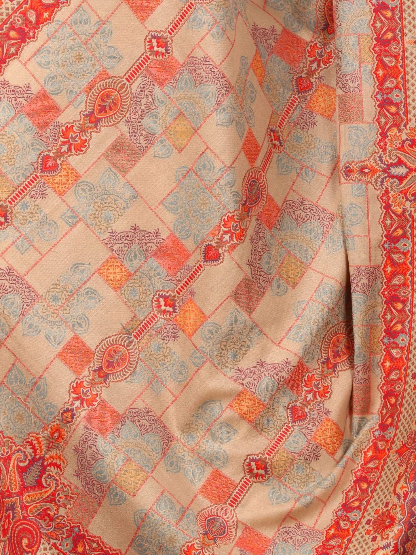 Pashtush Shawl Store Shawl Pashtush Womens Kullu Jamawar Shawl, Faux Pashmina - Red