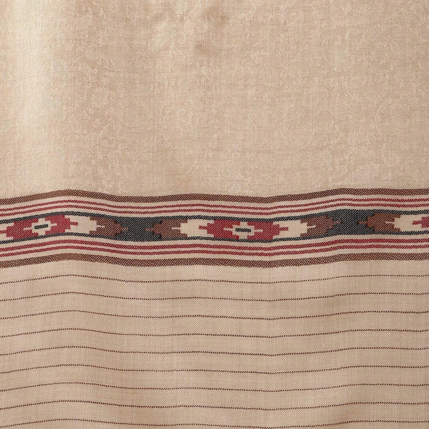 Pashtush India 100x200 Pashtush Womens Kullu Weave Shawl from Himachal, Beige