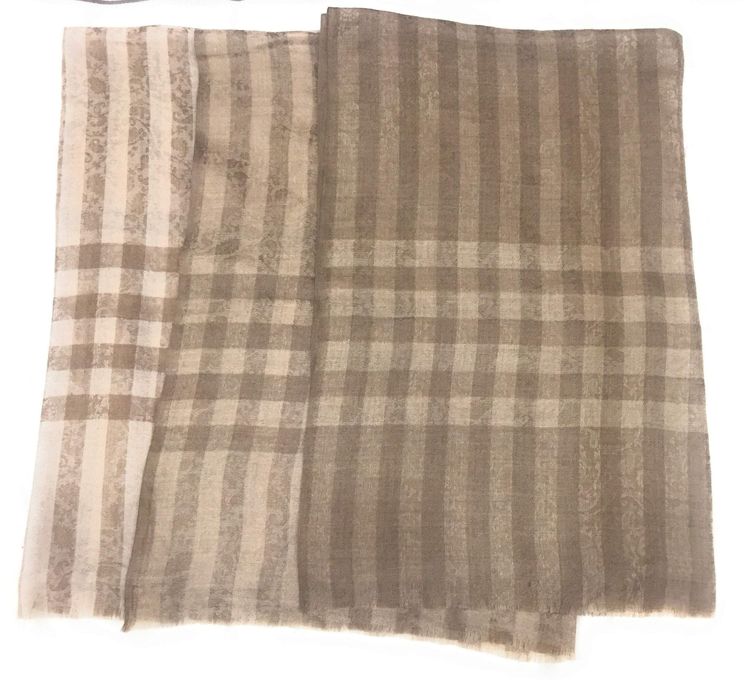 Pashtush India 70x200 Pashtush Womens Luxury Wool Check Scarf, Soft Wool Reversible Scarf Stole, Extra-Fine