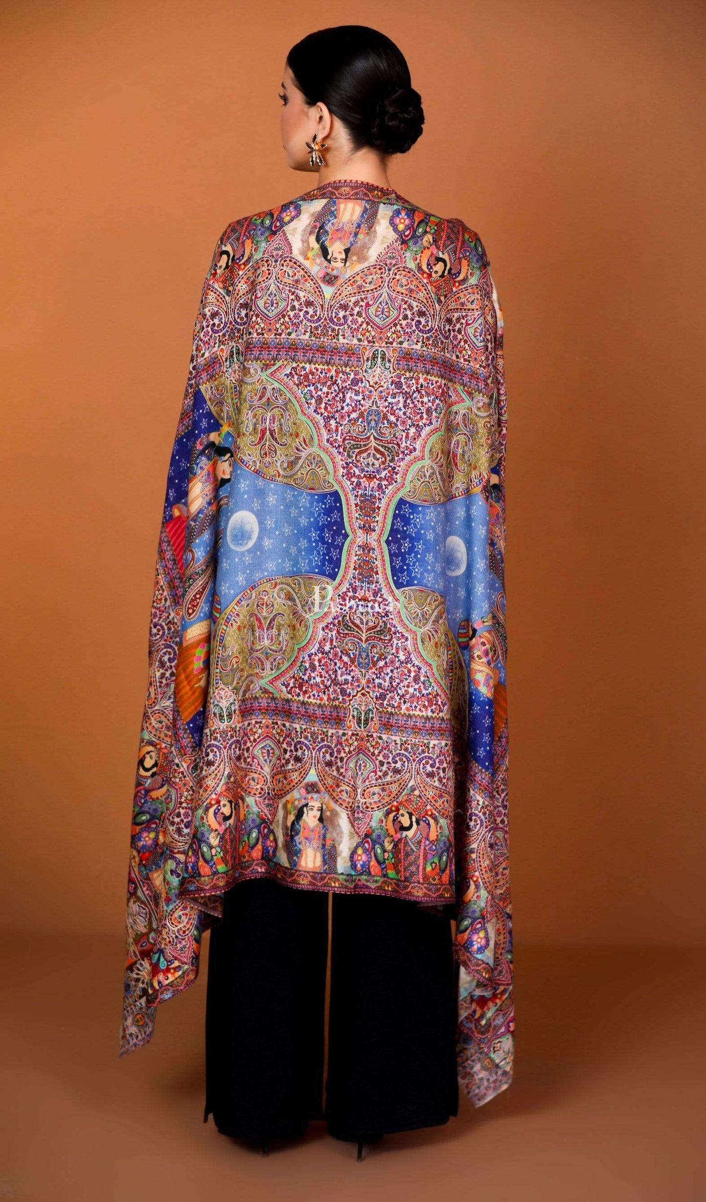 Pashtush India 100x200 Pashtush Womens Moon Shawl (chand-dar), Rashke Qamar (envy of the moon), Love Story Shawl. (Woolmark Certified)