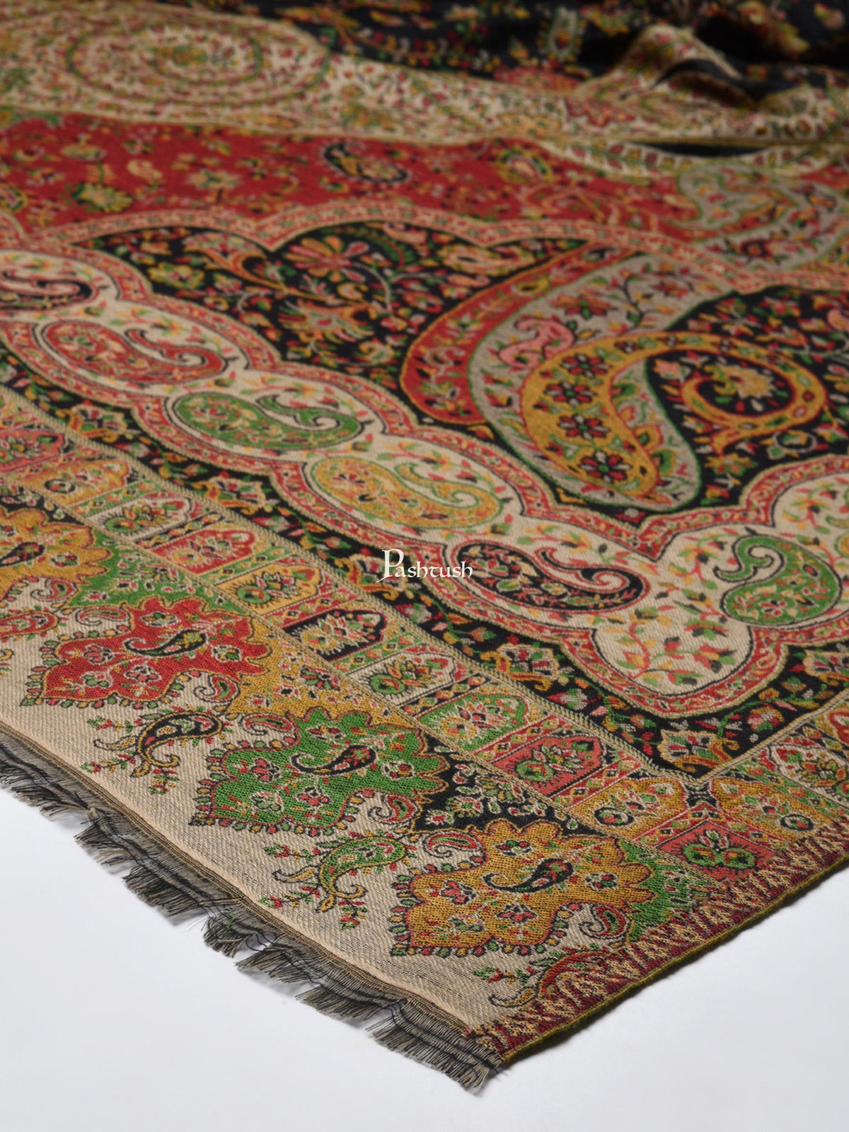Pashtush India Womens Shawls Pashtush Womens Paisley Weave Ethnic Shawl, Soft And Warm