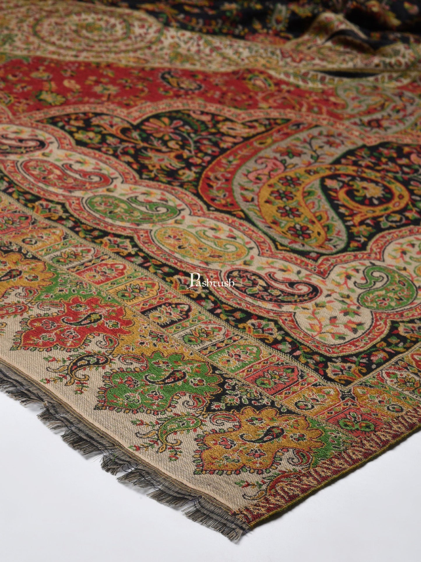 Pashtush India Womens Shawls Pashtush Womens Paisley Weave Ethnic Shawl, Soft And Warm