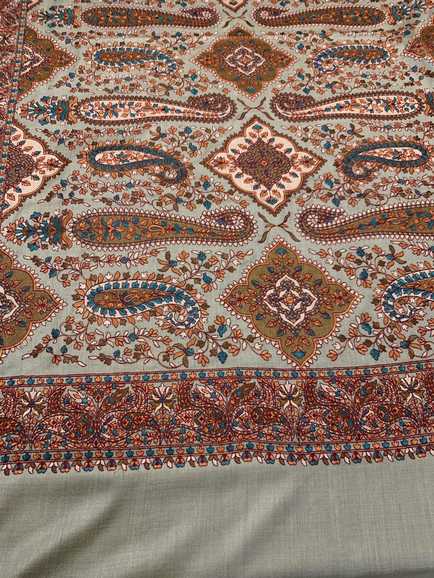 Pashtush India 100x200 Pashtush Womens Papier-mâché Embroidered Shawl, Fine Wool, Soft and Warm
