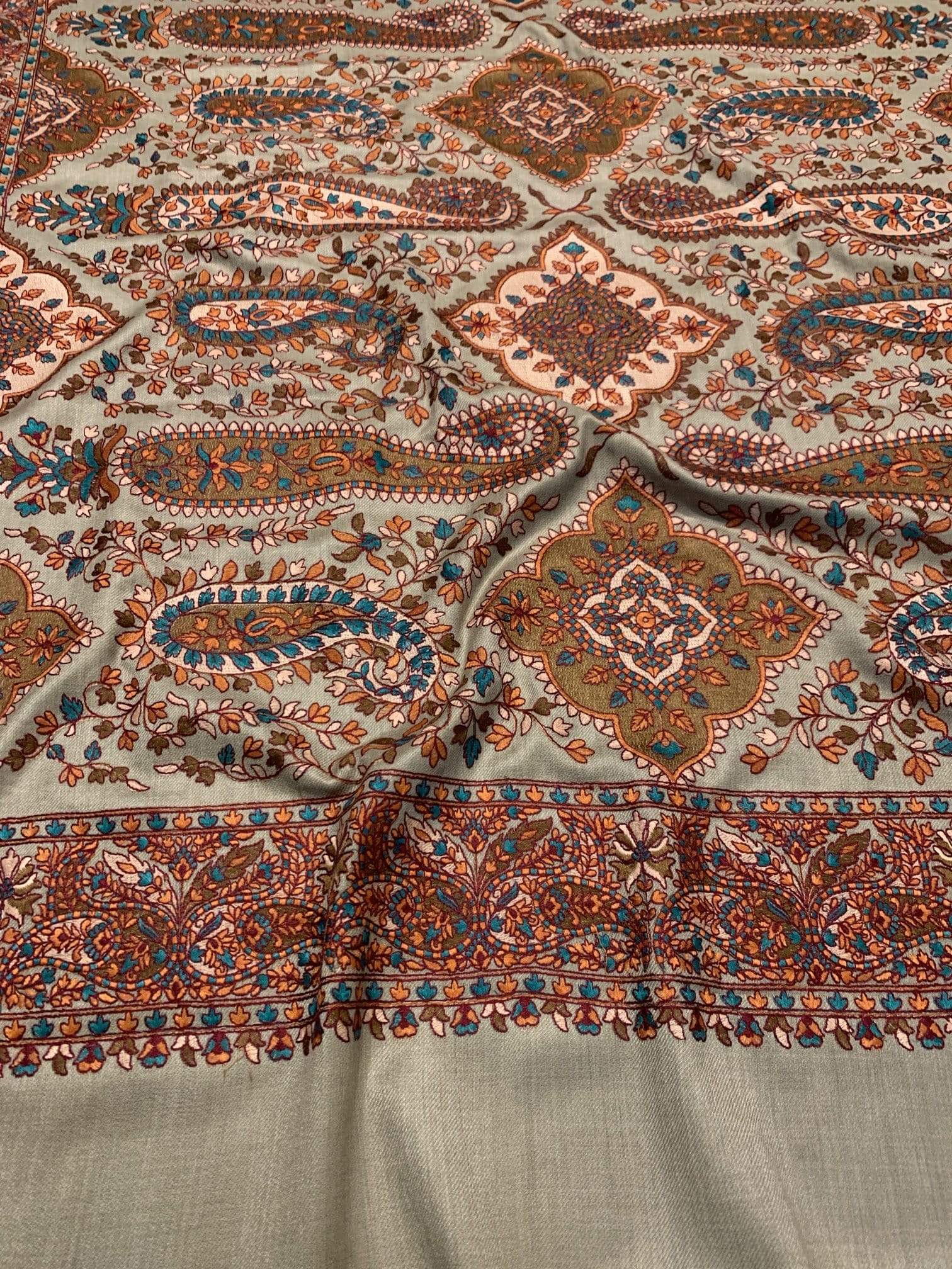 Pashtush India 100x200 Pashtush Womens Papier-mâché Embroidered Shawl, Fine Wool, Soft and Warm