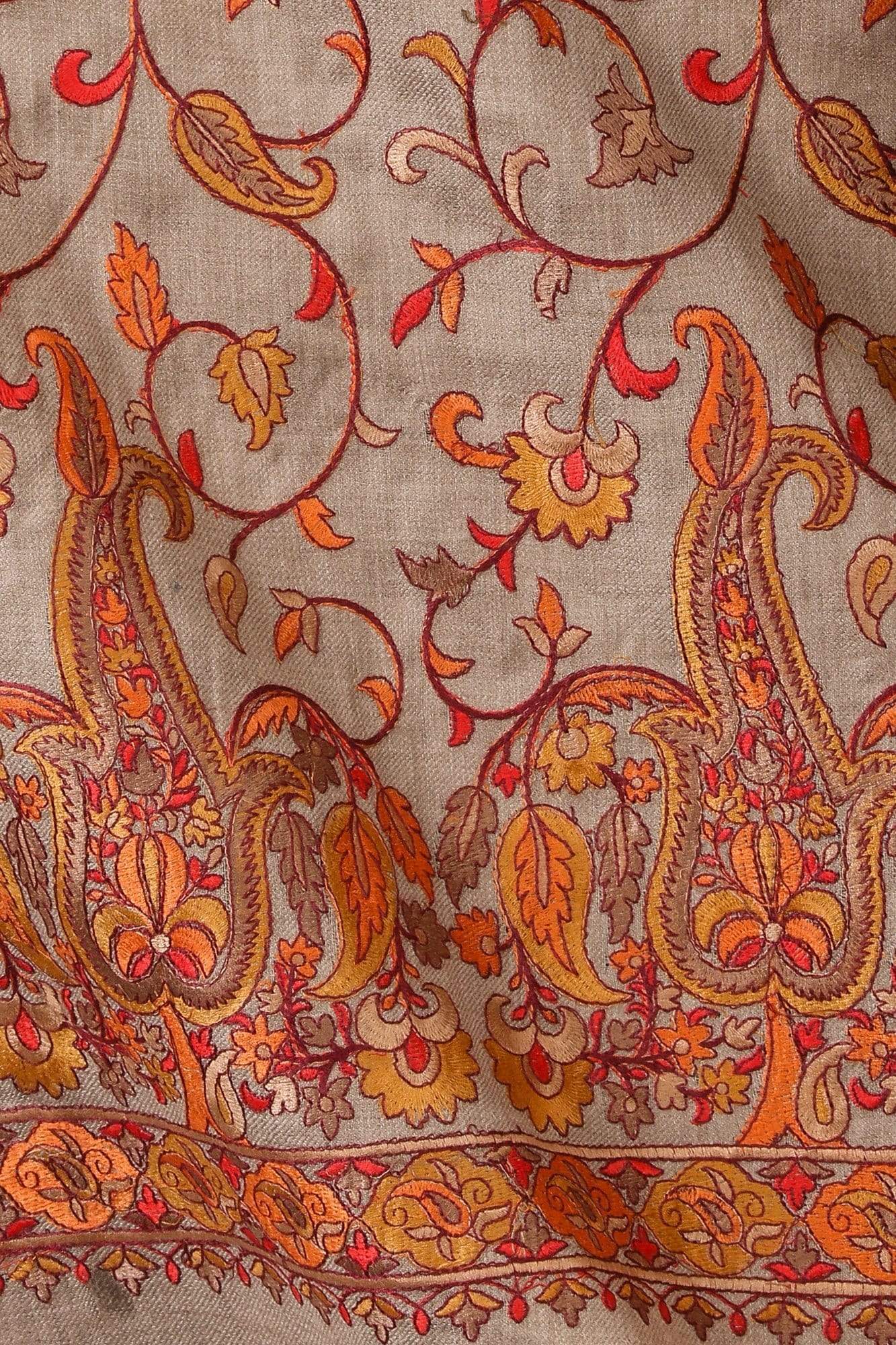 Pashtush India 100x200 Pashtush Womens Papier Machè Embroidery Jaal Shawl - Thaar