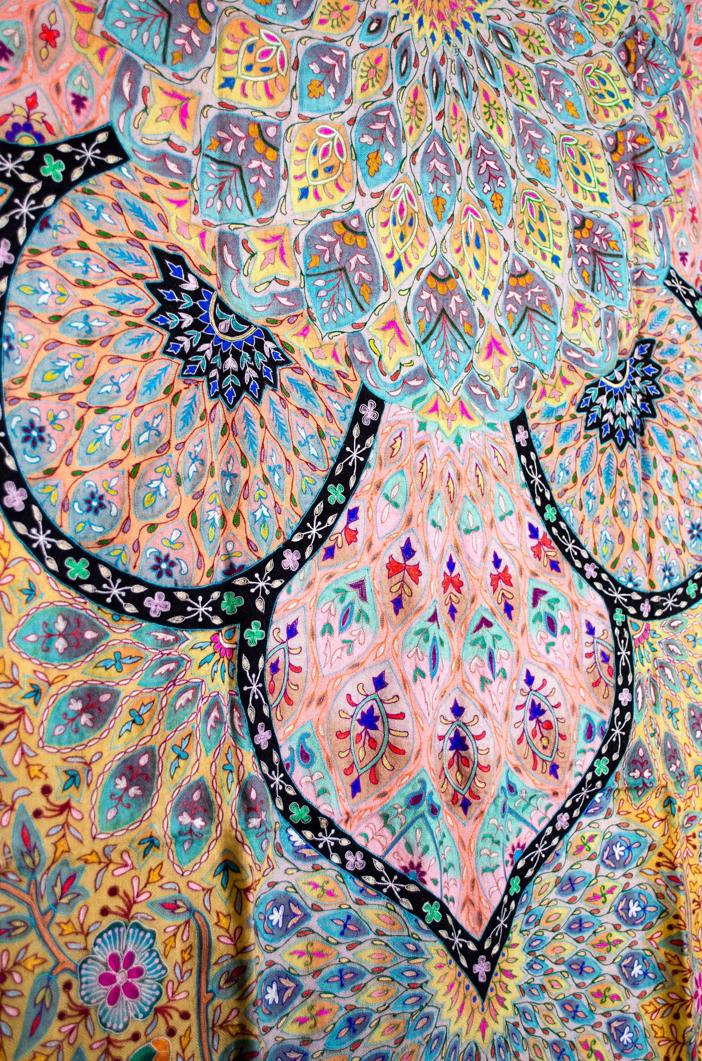 Pashtush India Womens Shawls Pashtush Womens Pashmina Handmade Kalamkari Shawl, Multicoloured