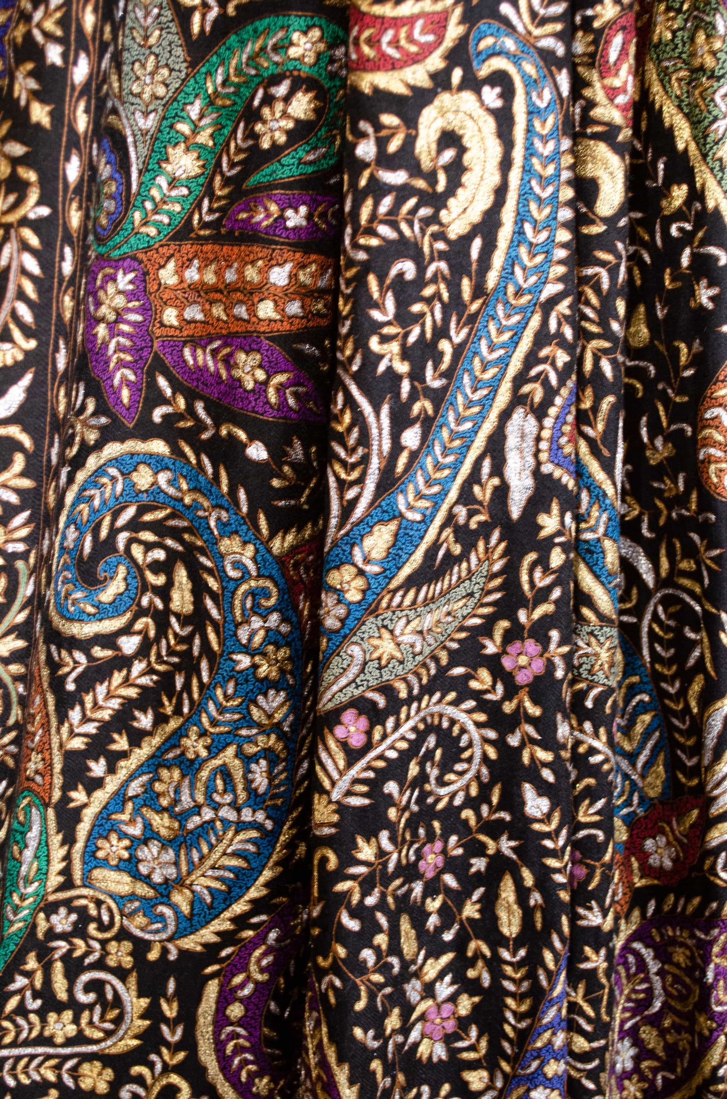 Pashtush India Womens Shawls PASHTUSH WOMENS PASHMINA SHAWL, KASHMIRI TILLA WORK, HANDLOOM, MULTICOLOURED