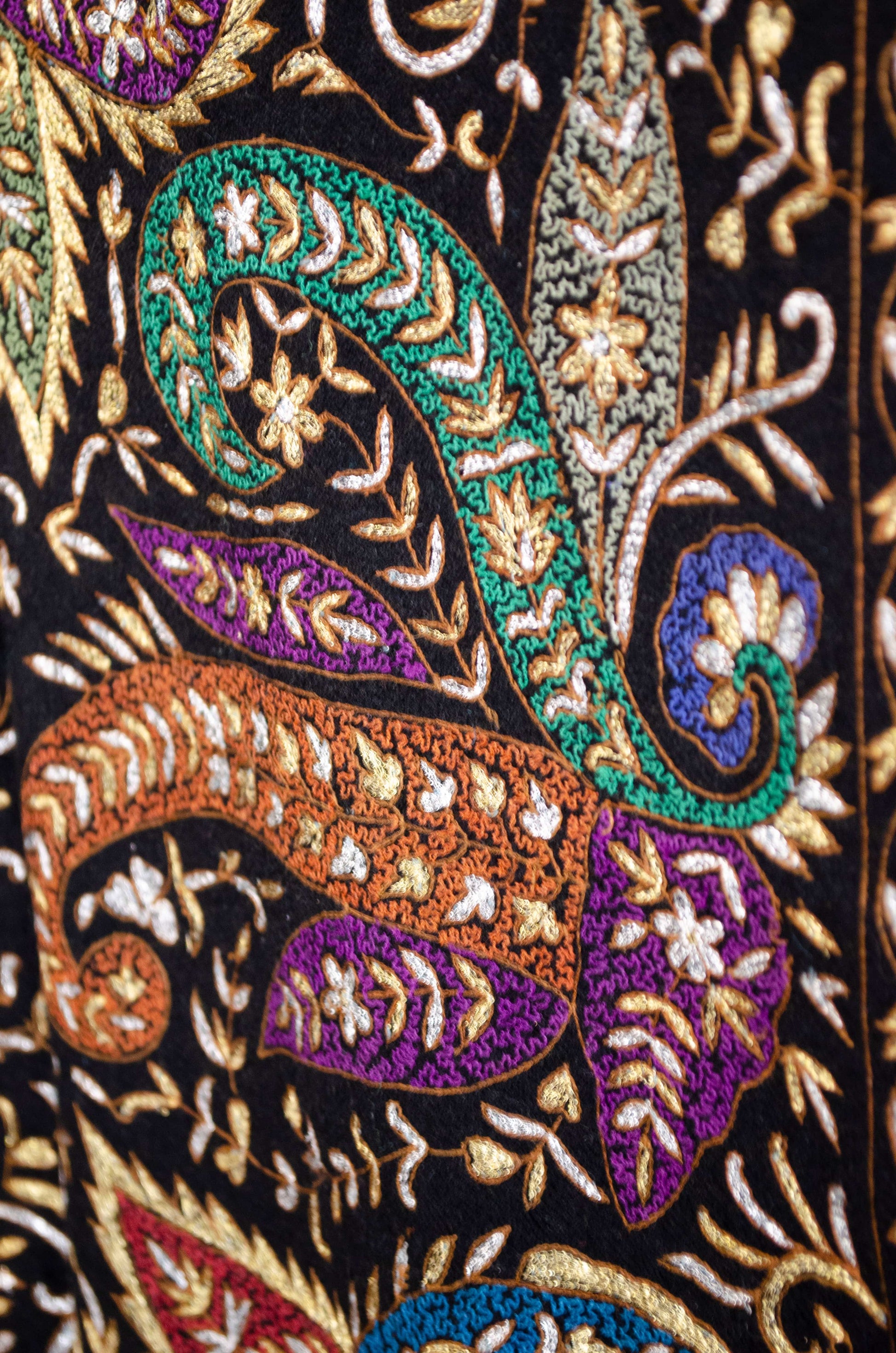 Pashtush India Womens Shawls PASHTUSH WOMENS PASHMINA SHAWL, KASHMIRI TILLA WORK, HANDLOOM, MULTICOLOURED
