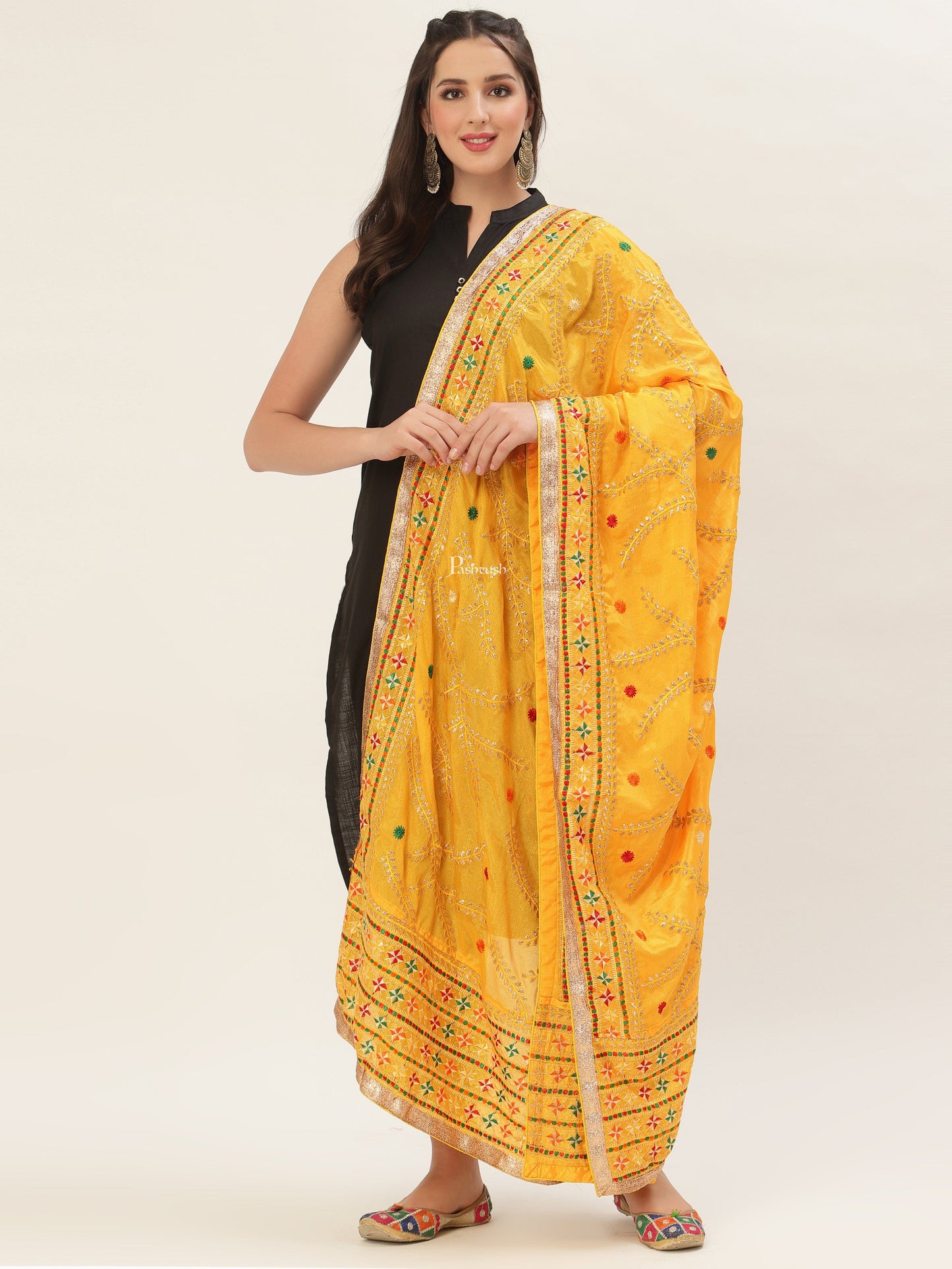 Pashtush India Pashtush Womens Phulkari Dupatta