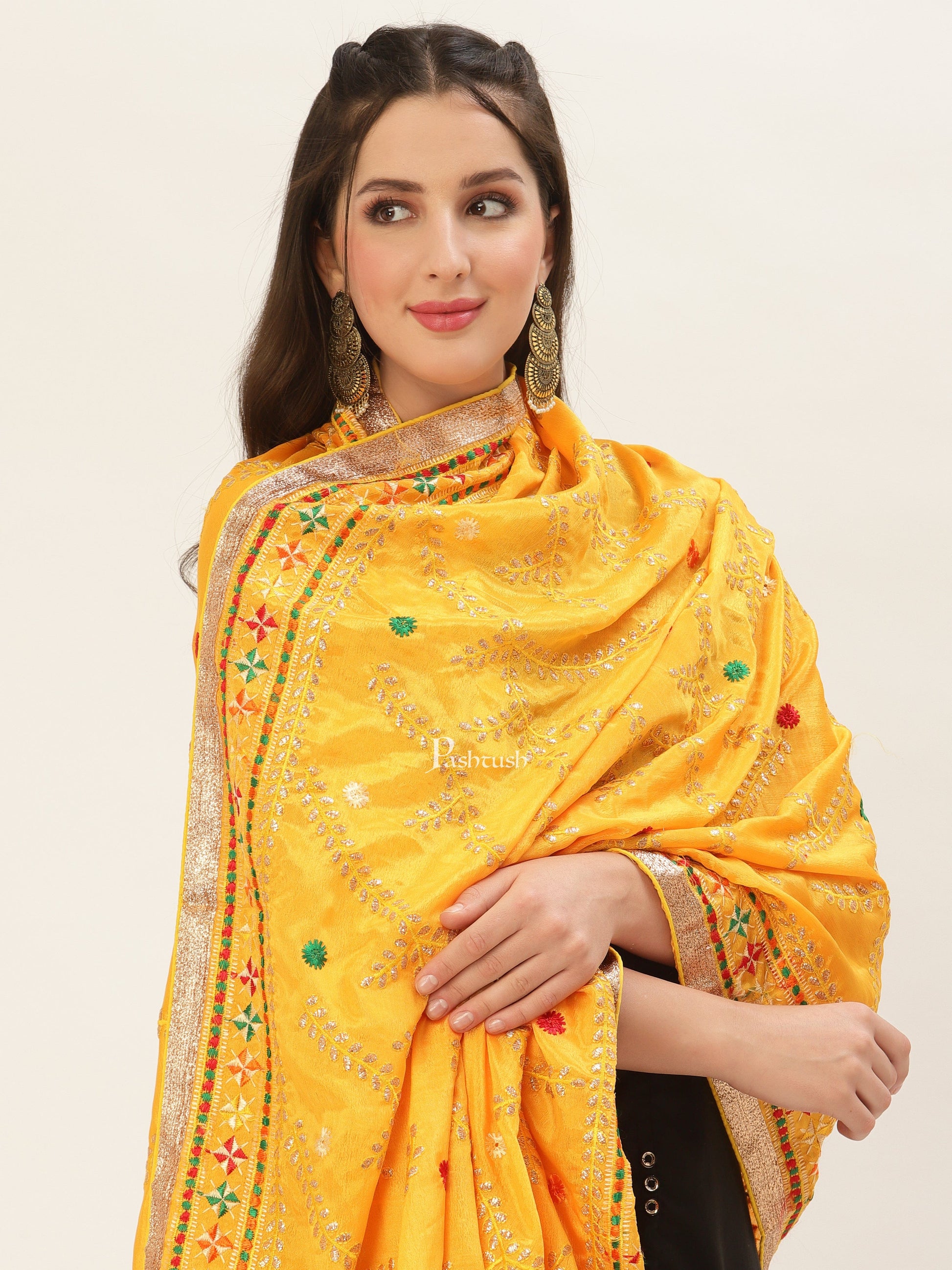 Pashtush India Pashtush Womens Phulkari Dupatta