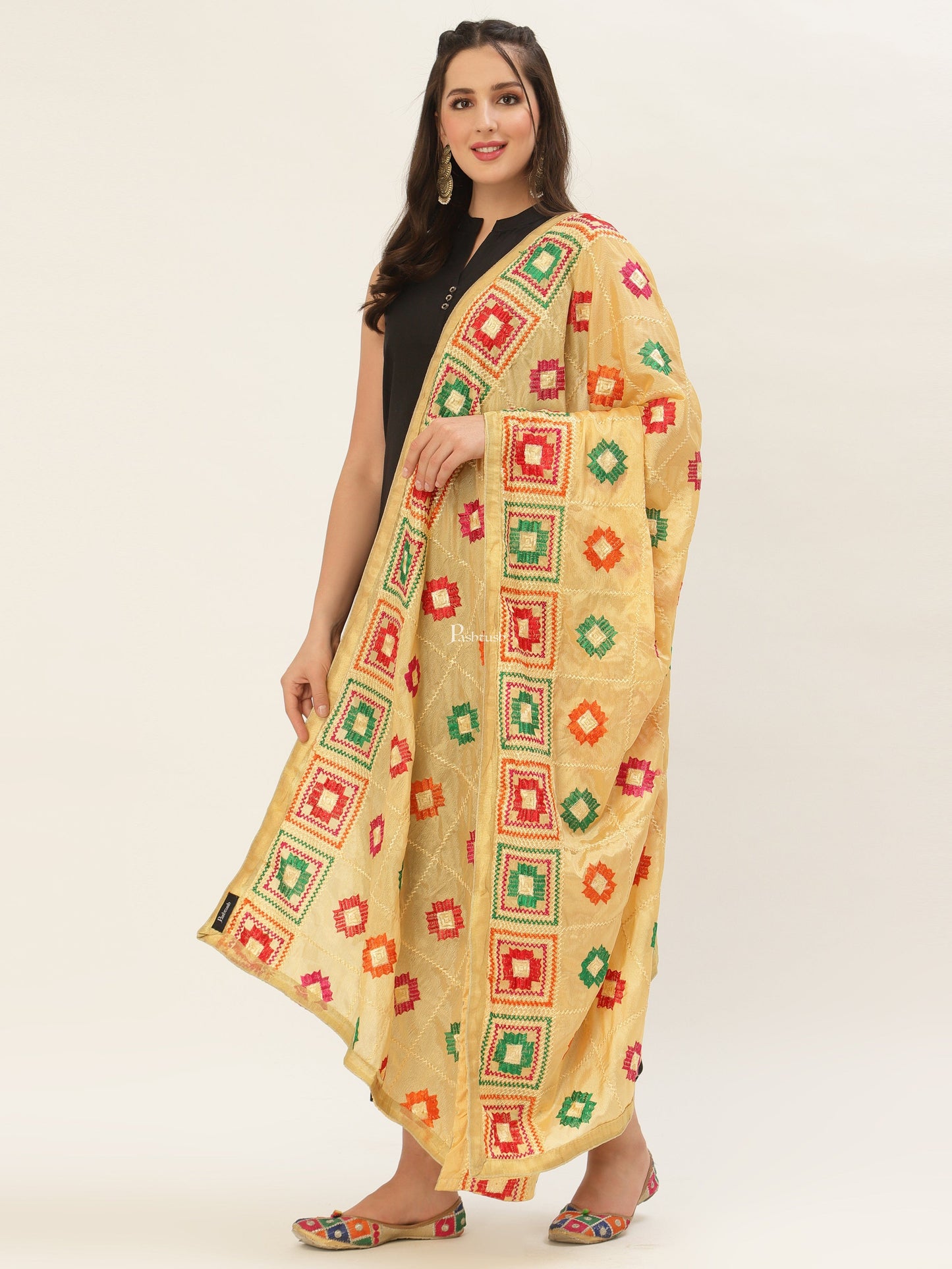 Pashtush India Pashtush Womens Phulkari Dupatta