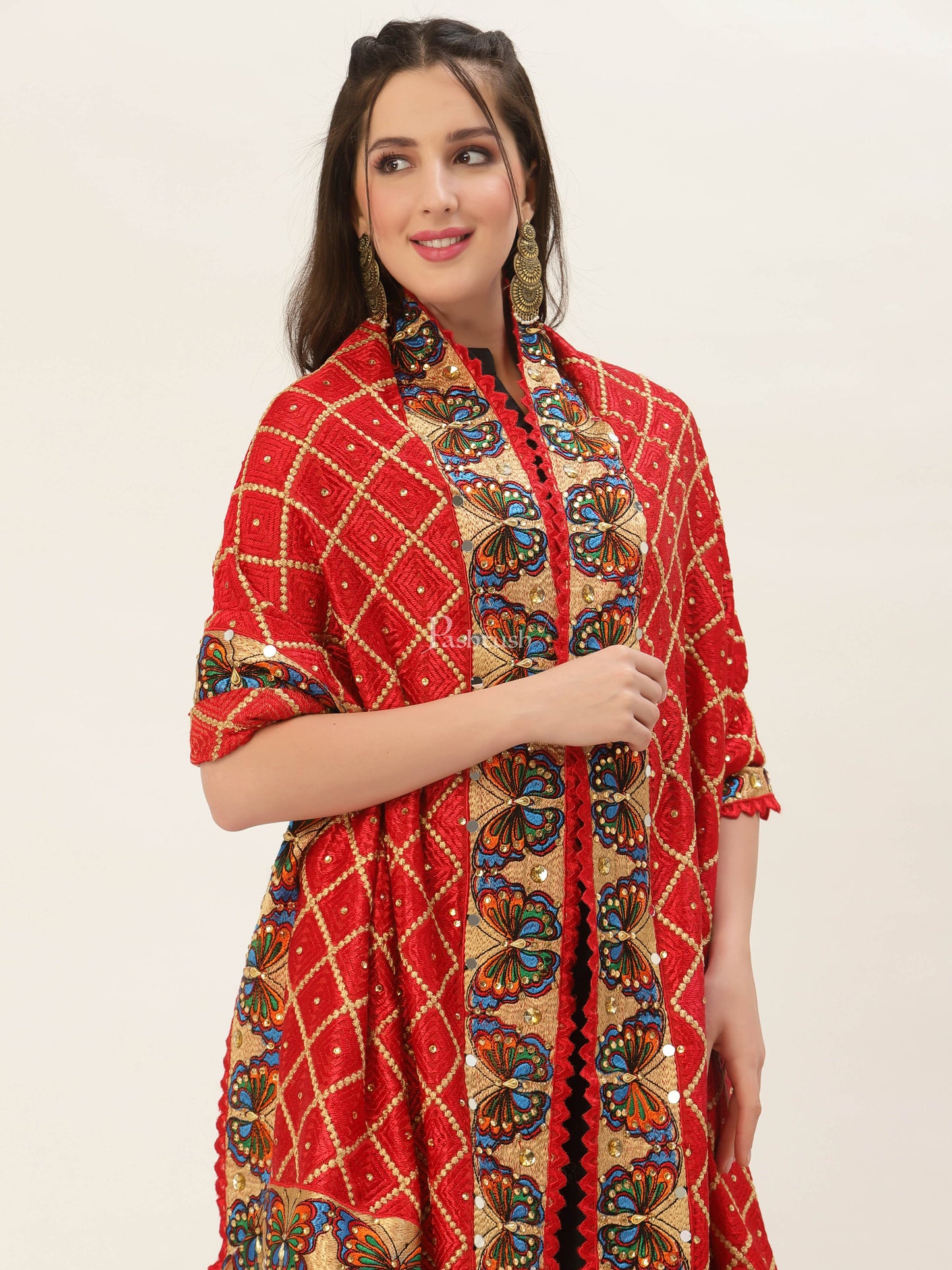Pashtush India Womens Dupatta Pashtush Womens Phulkari Dupatta