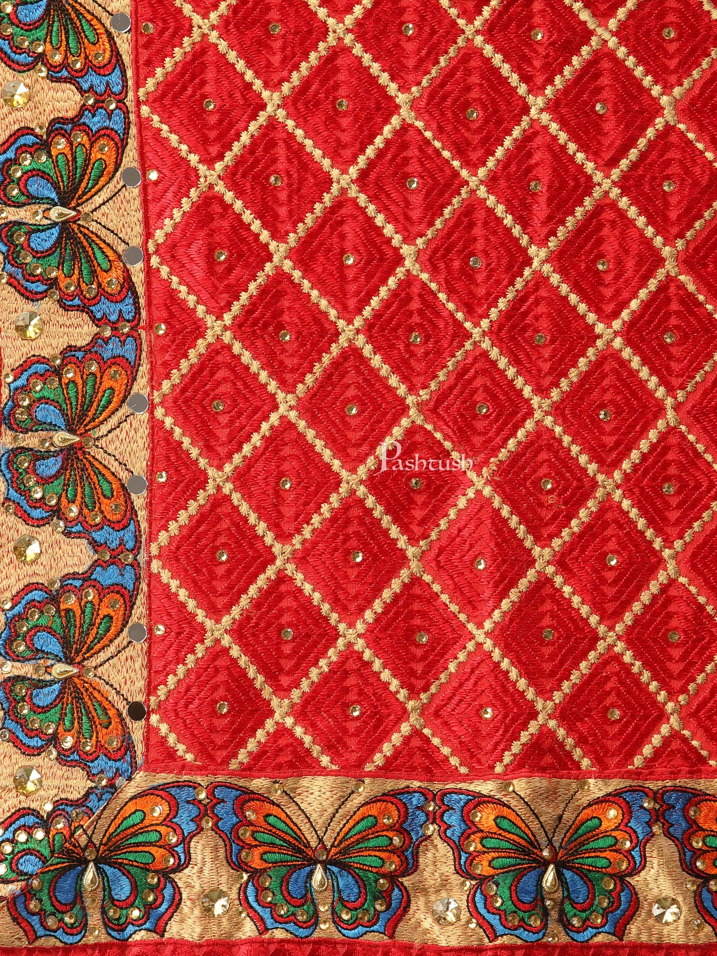 Pashtush India Womens Dupatta Pashtush Womens Phulkari Dupatta