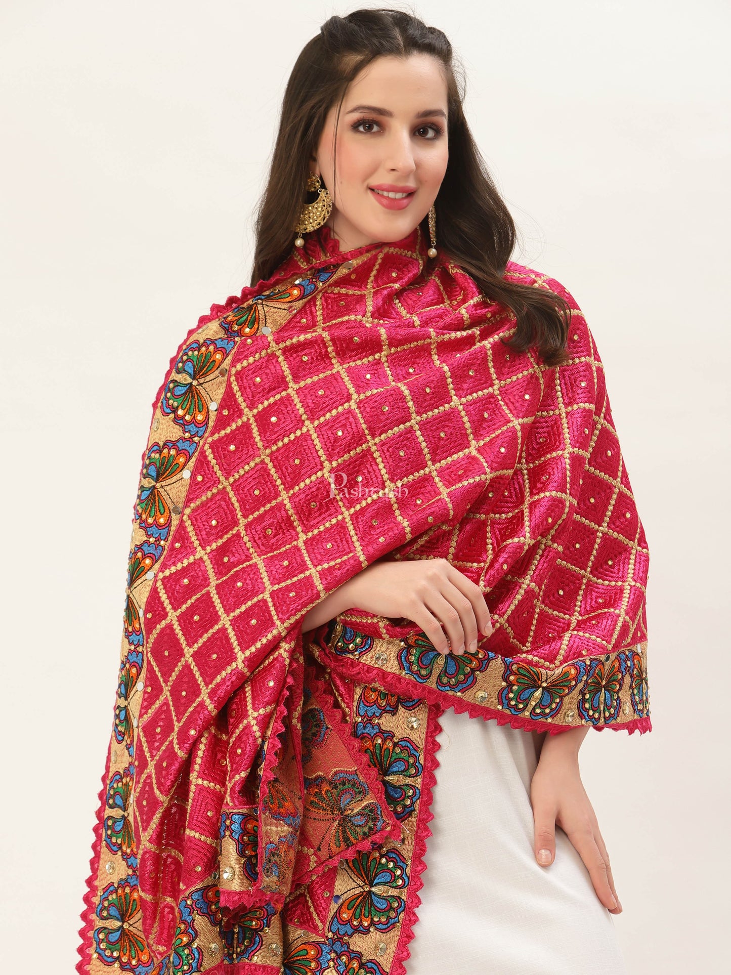 Pashtush India Womens Dupatta Pashtush Womens Phulkari Dupatta