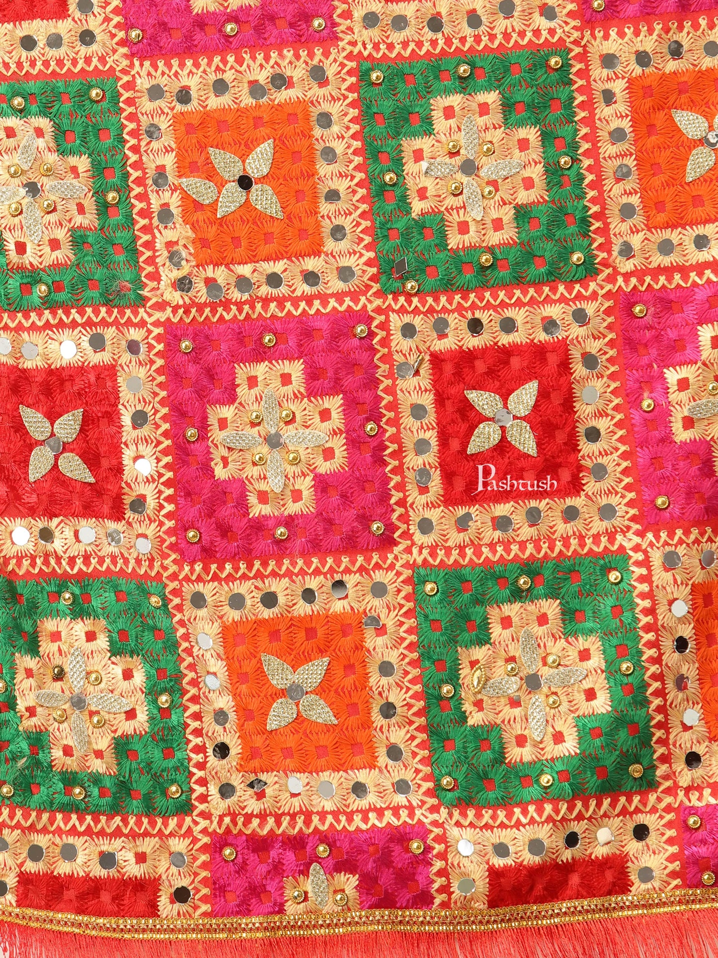 Pashtush India Womens Dupatta Pashtush Womens Phulkari Dupatta