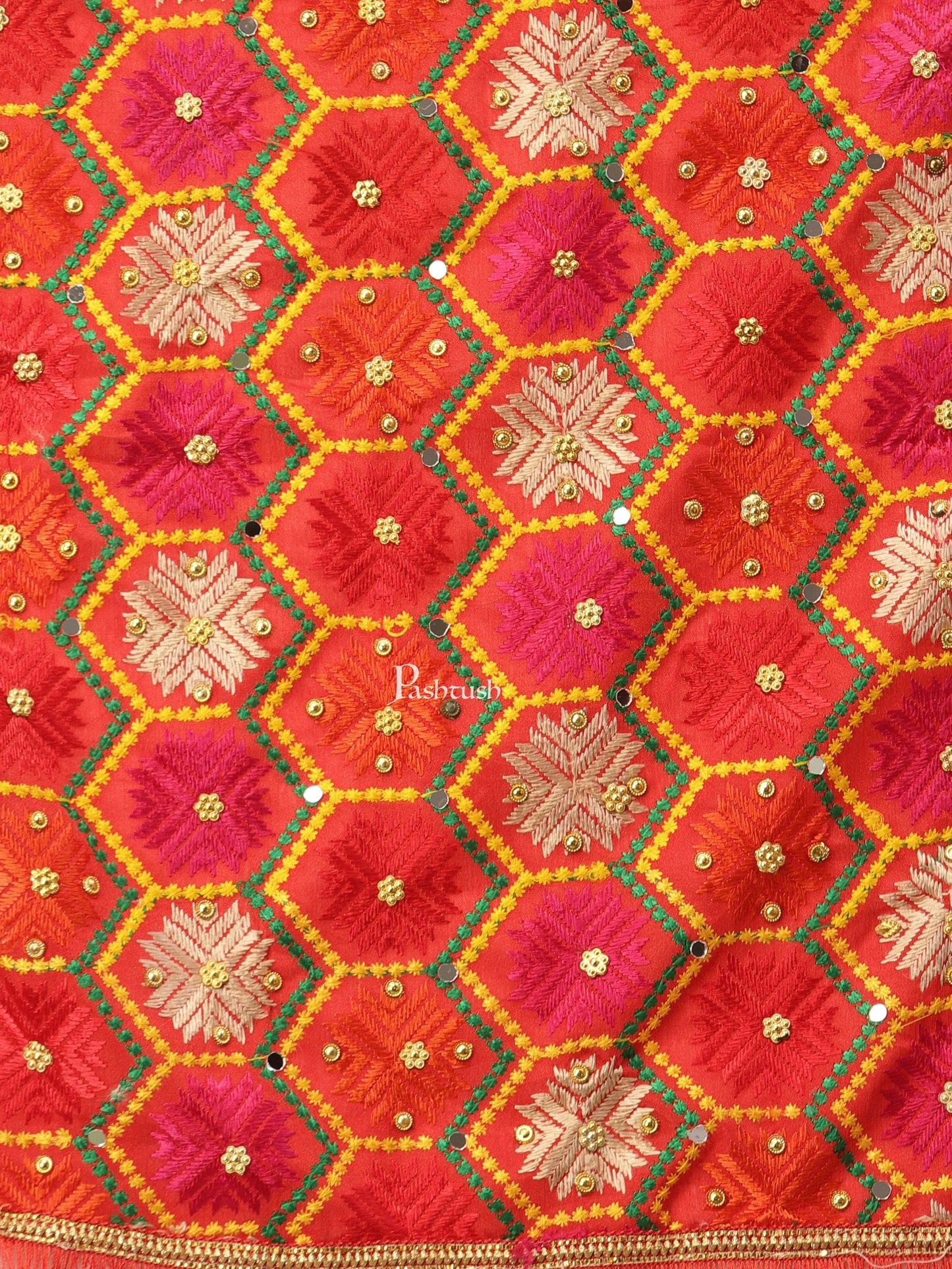 Pashtush India Womens Dupatta Pashtush Womens Phulkari Dupatta