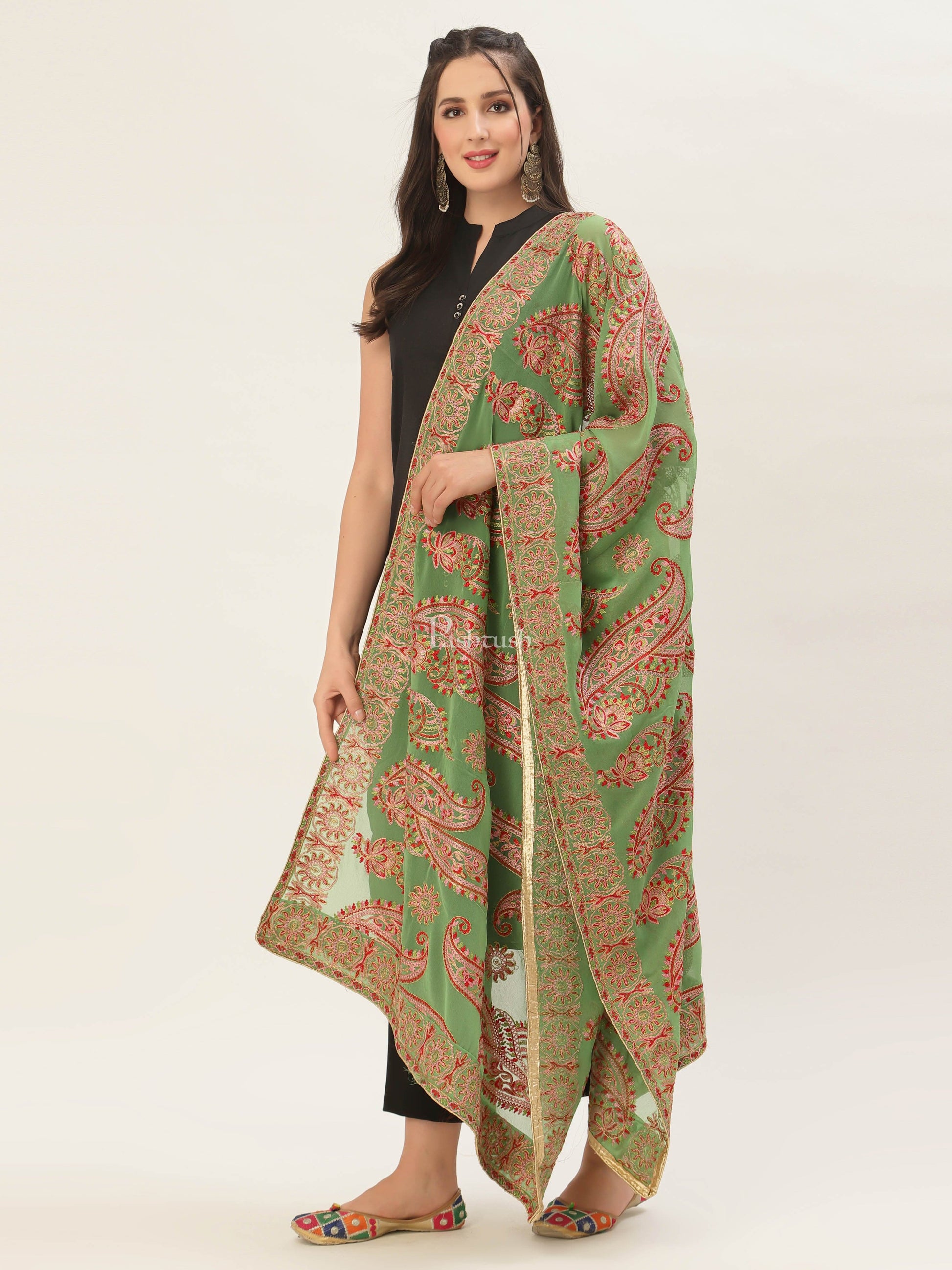 Pashtush India Womens Dupatta Pashtush Womens Phulkari Dupatta