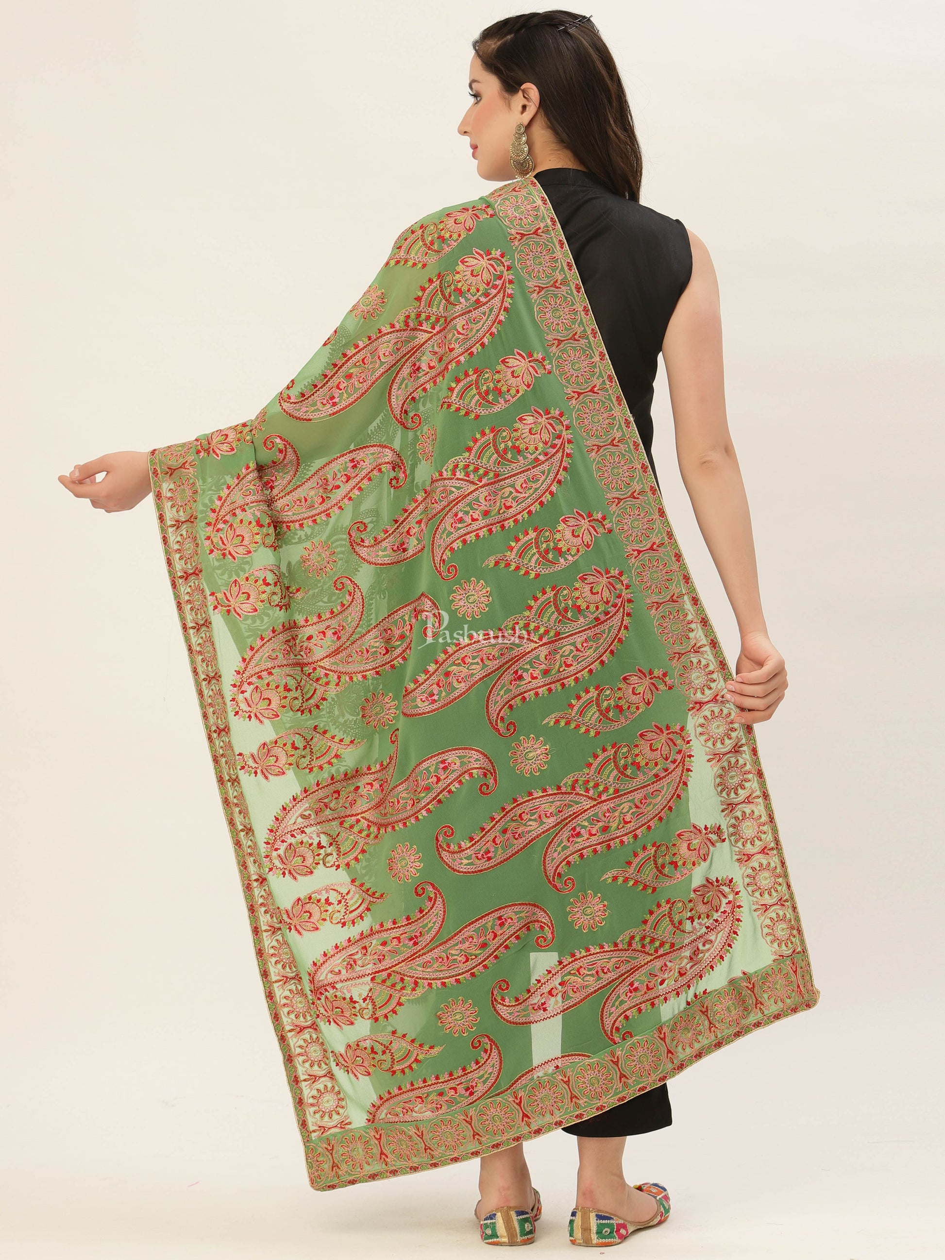 Pashtush India Womens Dupatta Pashtush Womens Phulkari Dupatta