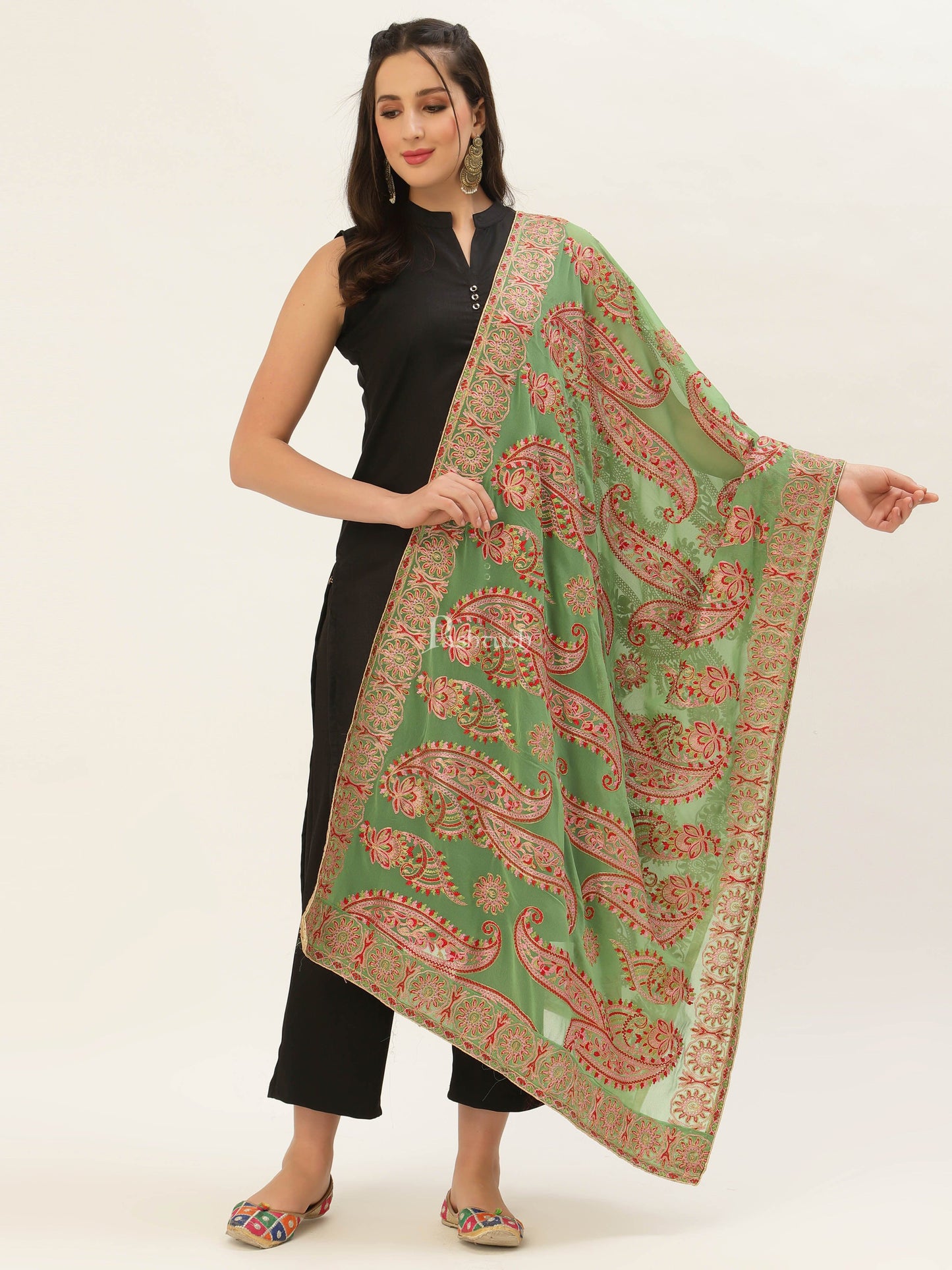 Pashtush India Womens Dupatta Pashtush Womens Phulkari Dupatta